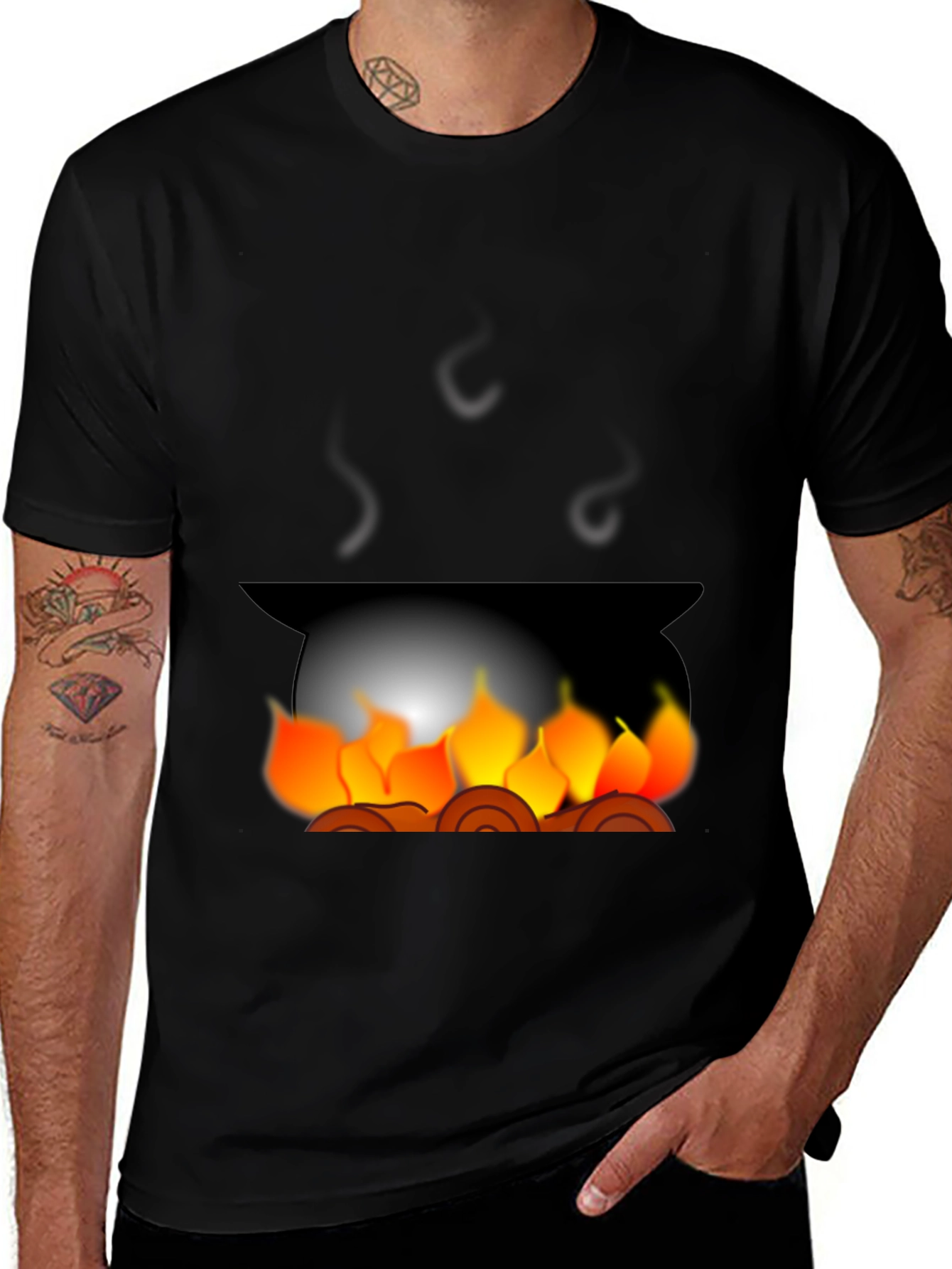Variant 28 of Campfire Graphic Tee - Cozy Black T-Shirt