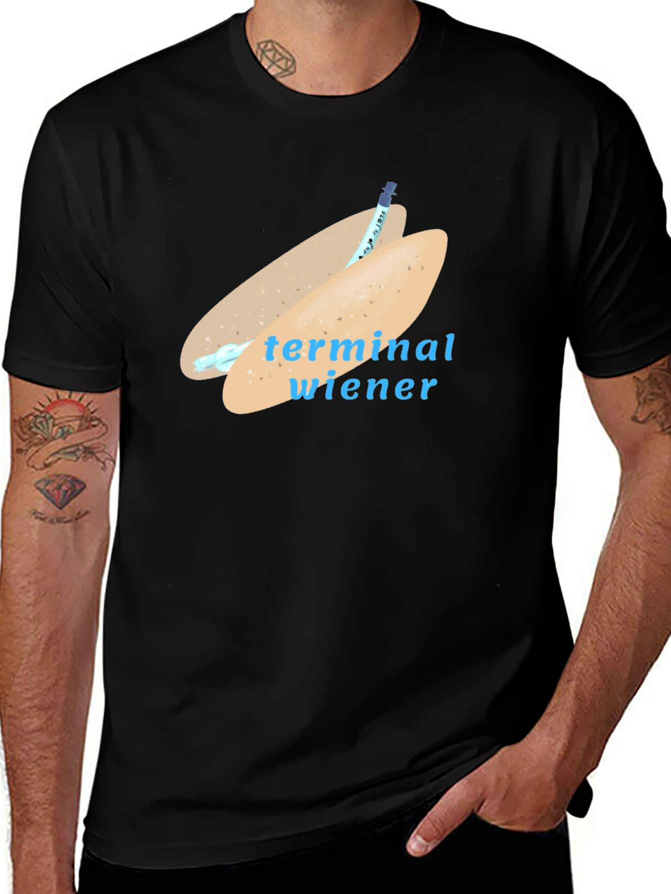 Variant 8 of Terminal Wiener T-Shirt - Humorous Design