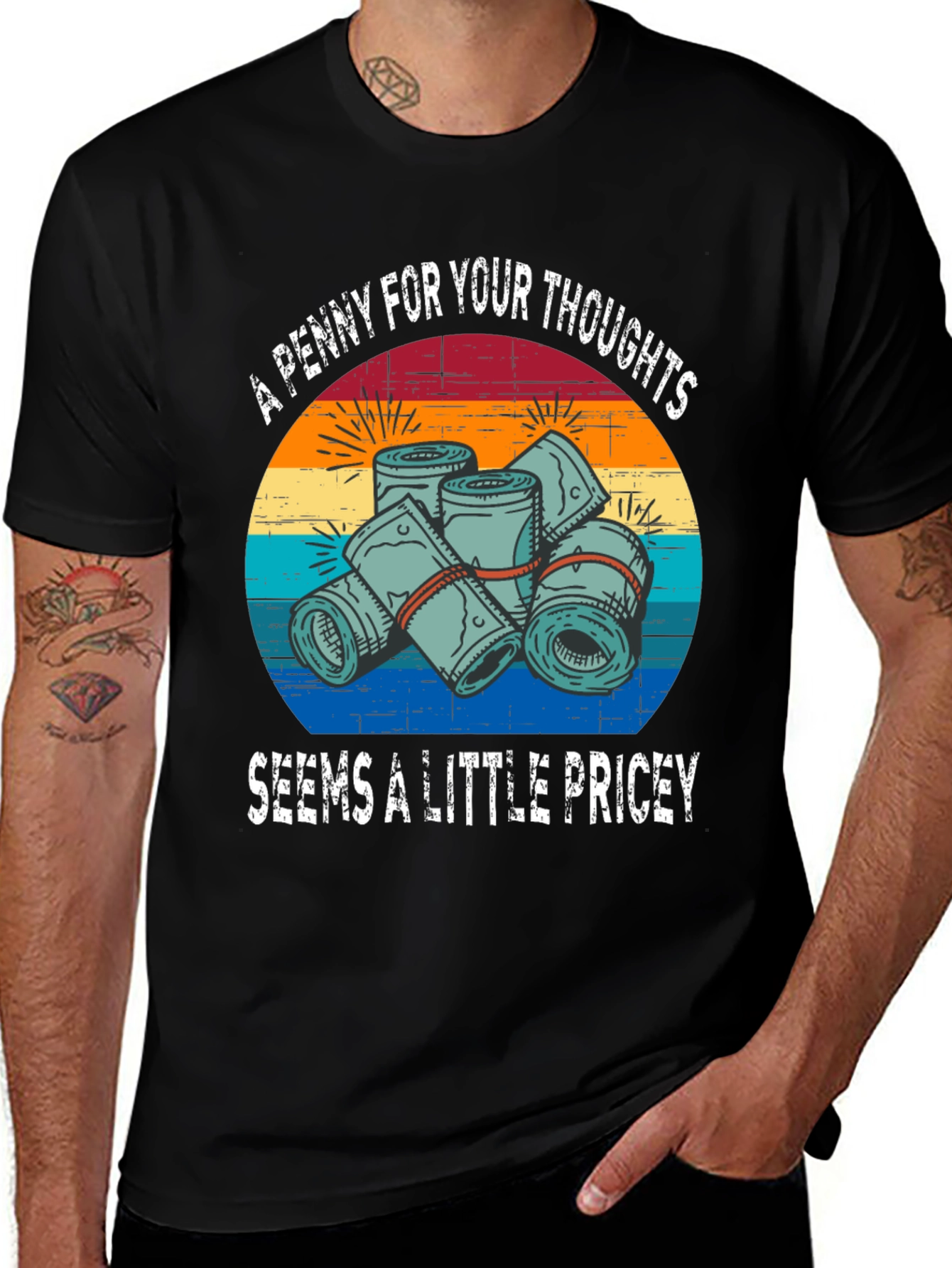 Variant 6 of A Penny For Your Thoughts Funny T-Shirt
