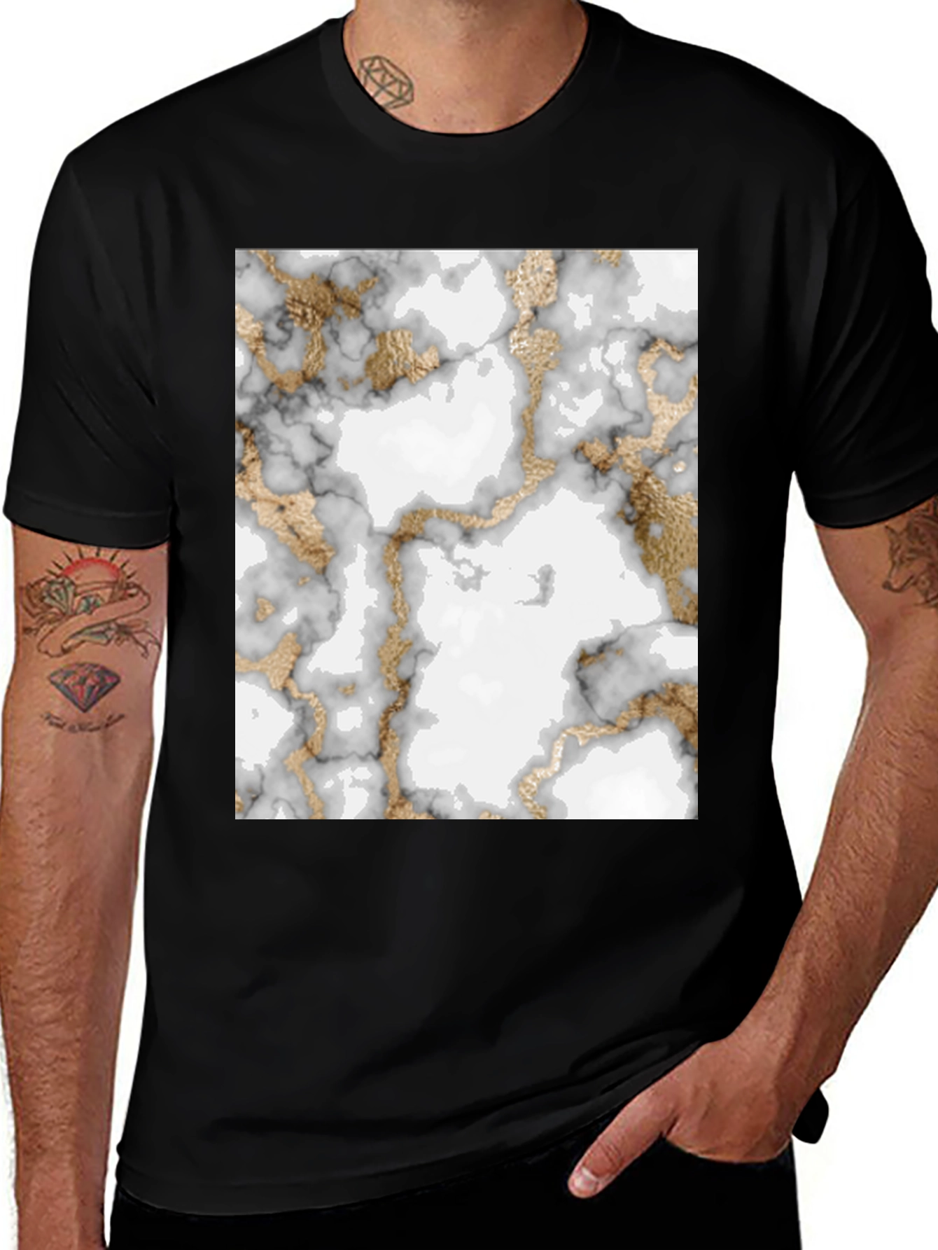 Variant 15 of Marble & Gold Pattern T-Shirt