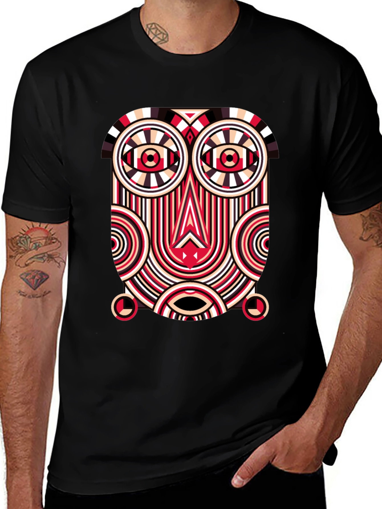 Variant 21 of Abstract Mask Graphic Tee - Modern Design