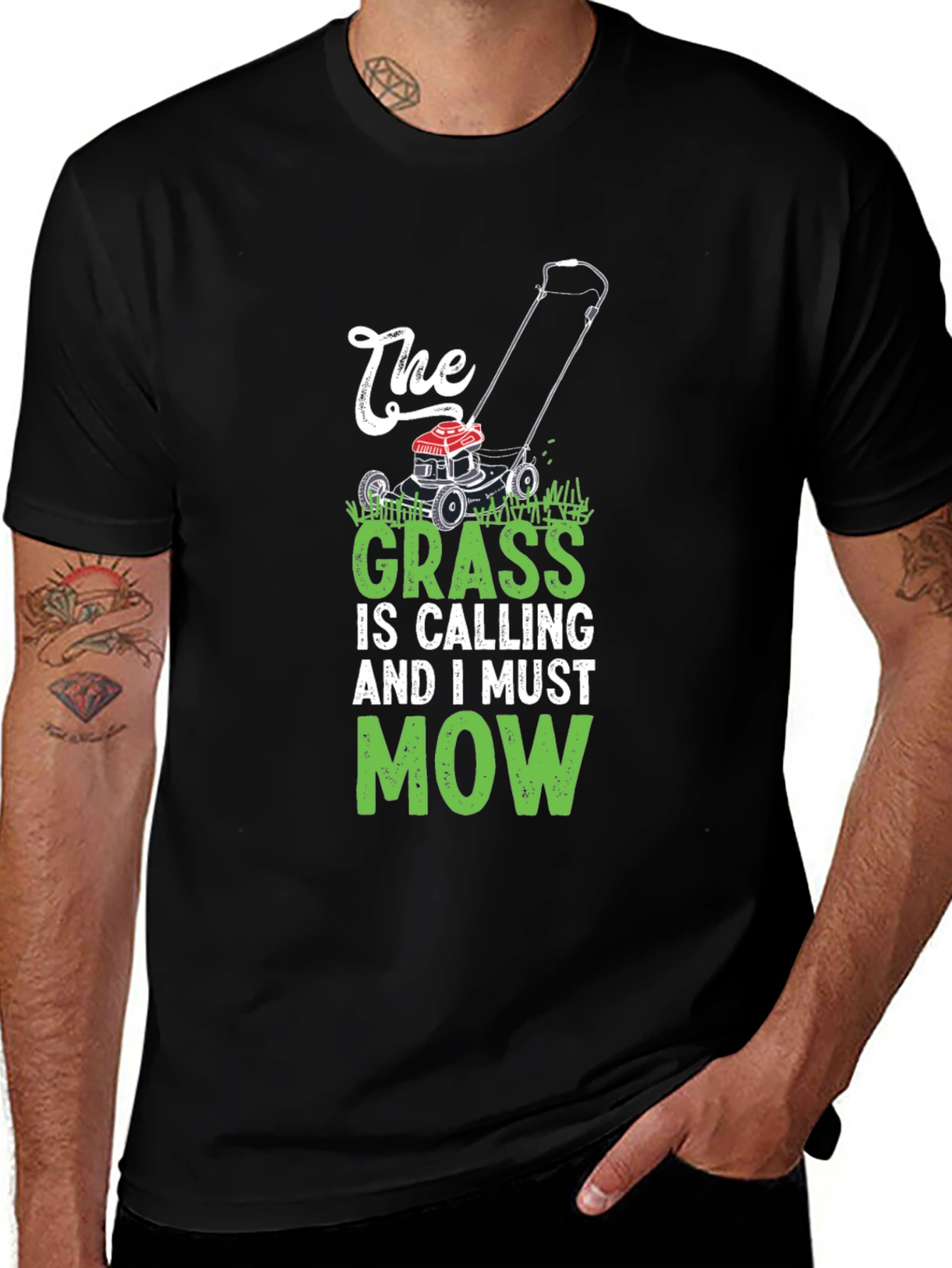 Variant 27 of The Grass is Calling T-Shirt - Lawn Mowing Humor
