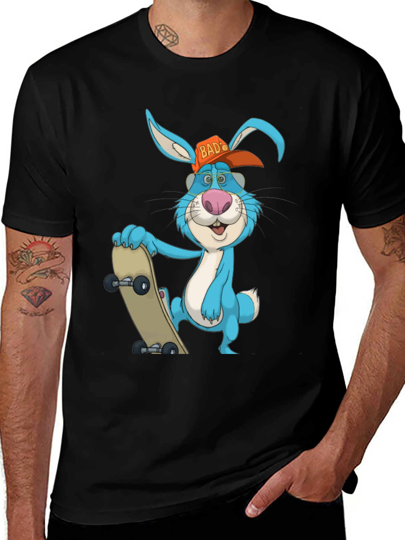 Variant 2 of Bad Bunny Skater T-Shirt - Cartoon Character Tee
