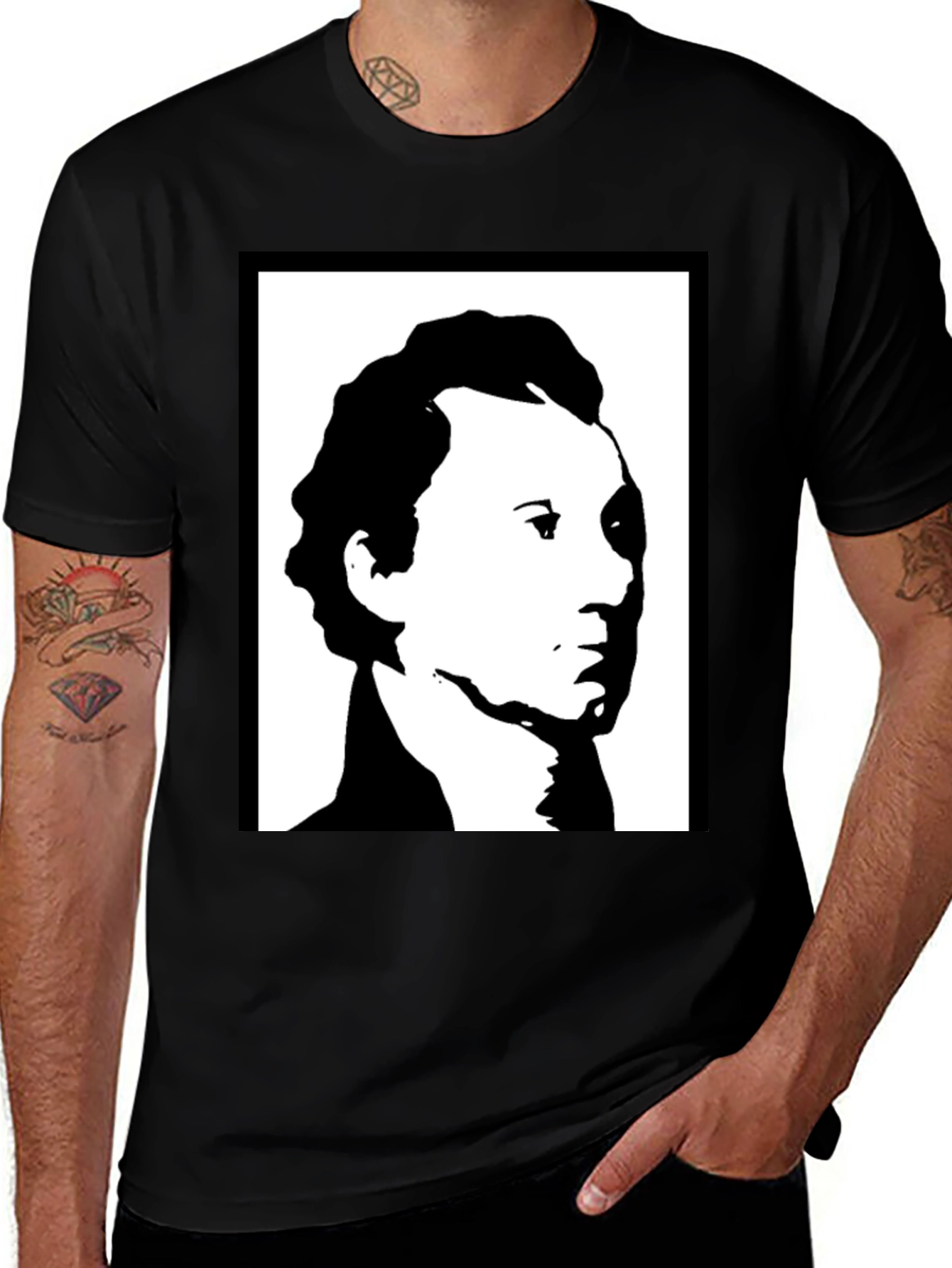 Variant 20 of Monochrome Portrait Graphic T-Shirt