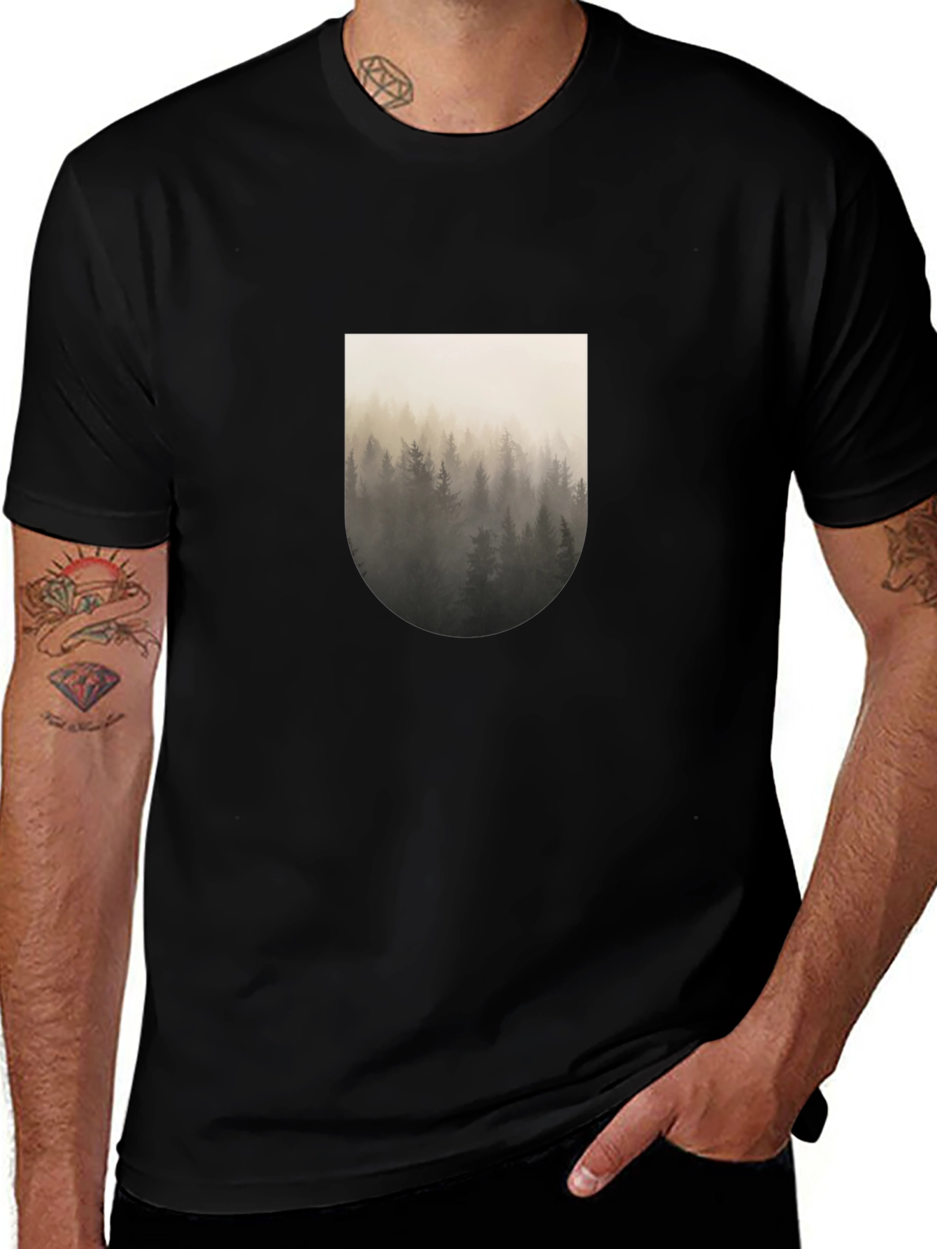 Forest Graphic Black T-Shirt