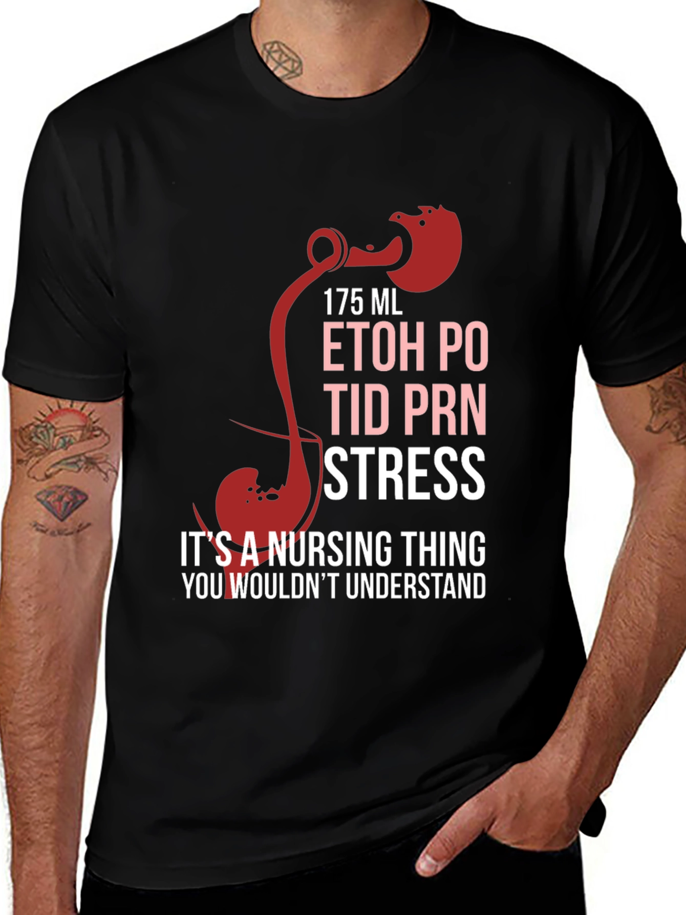Variant 8 of Nursing Humor T-Shirt - ETOH PO TID PRN