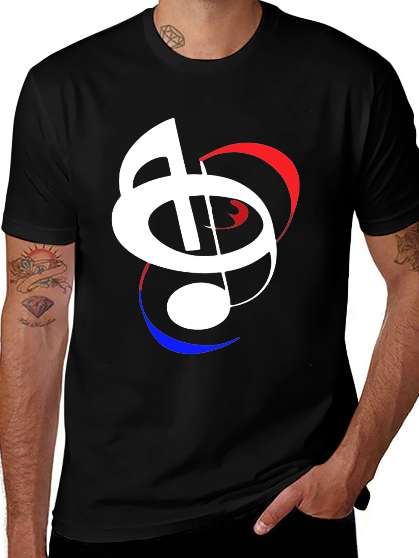 Black Musical Note Graphic Black T-Shirt main image