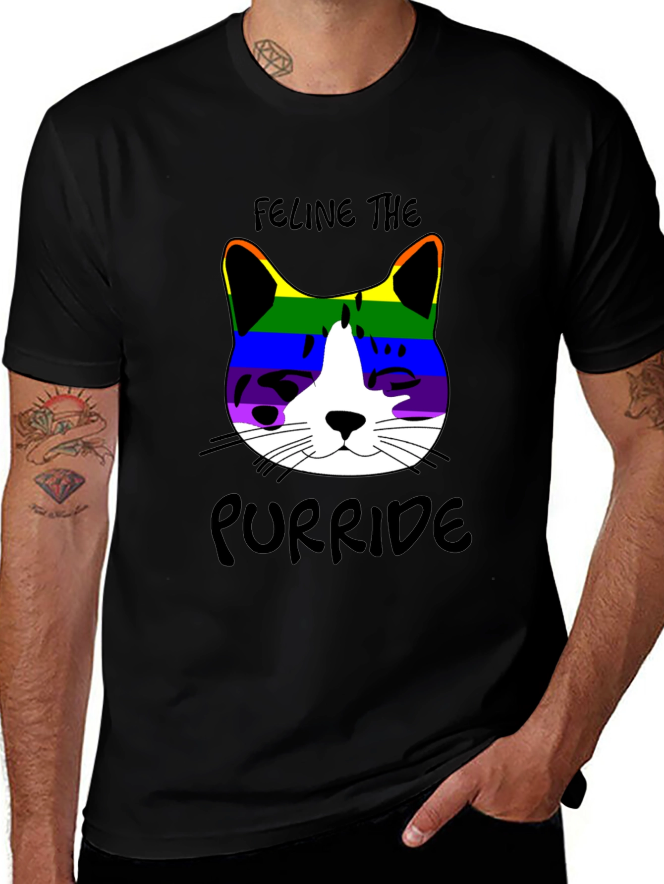 Feline The Purride LGBTQ Cat T-Shirt
