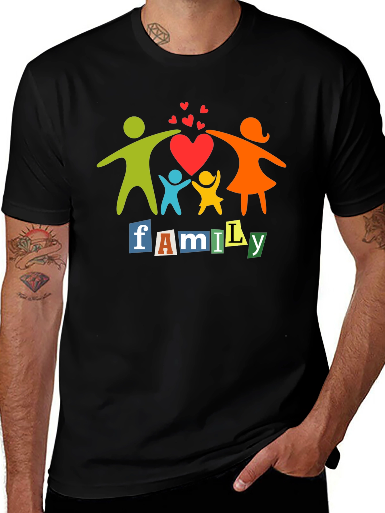Variant 23 of Family Love Black T-Shirt