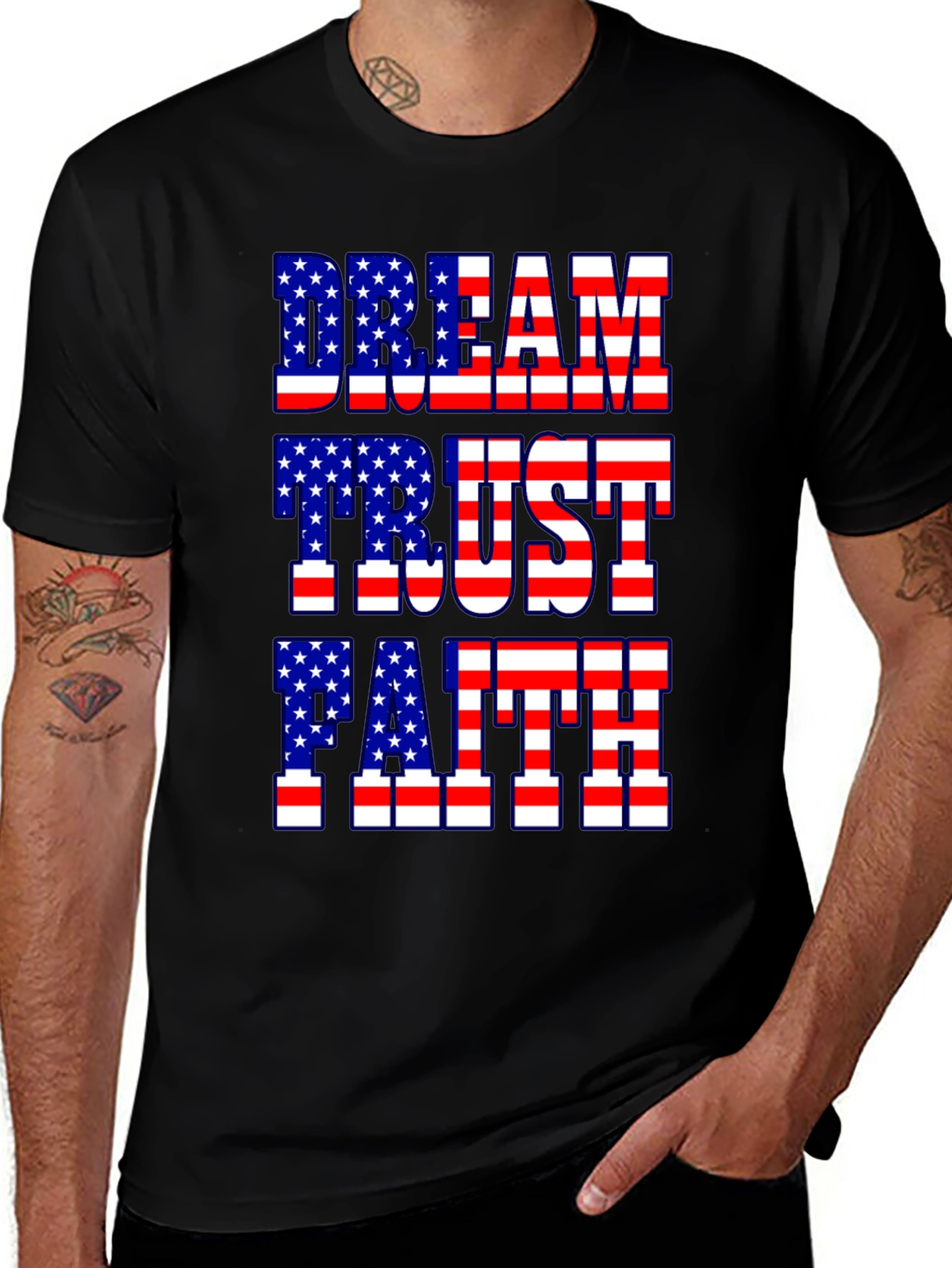 Variant 20 of Dream Trust Faith American Flag Patriotic T-Shirt