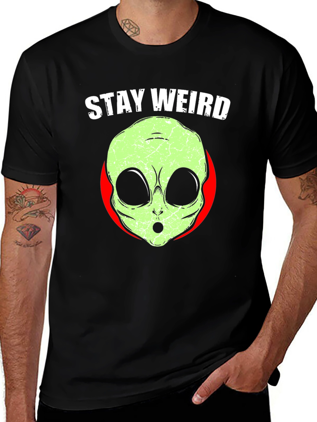 Variant 5 of Stay Weird Alien Graphic Print Tee