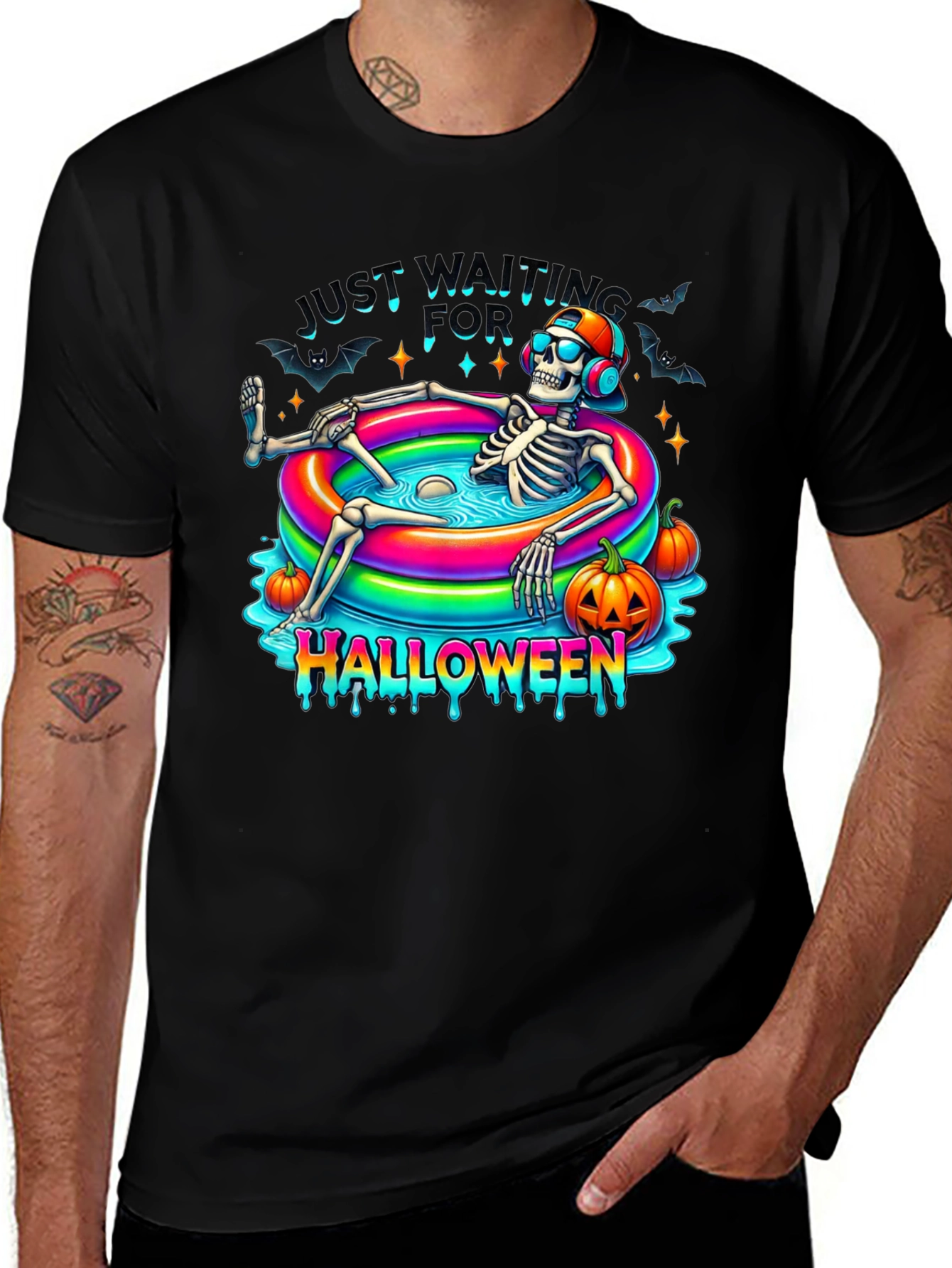 Halloween Skeleton Pool Party T-Shirt