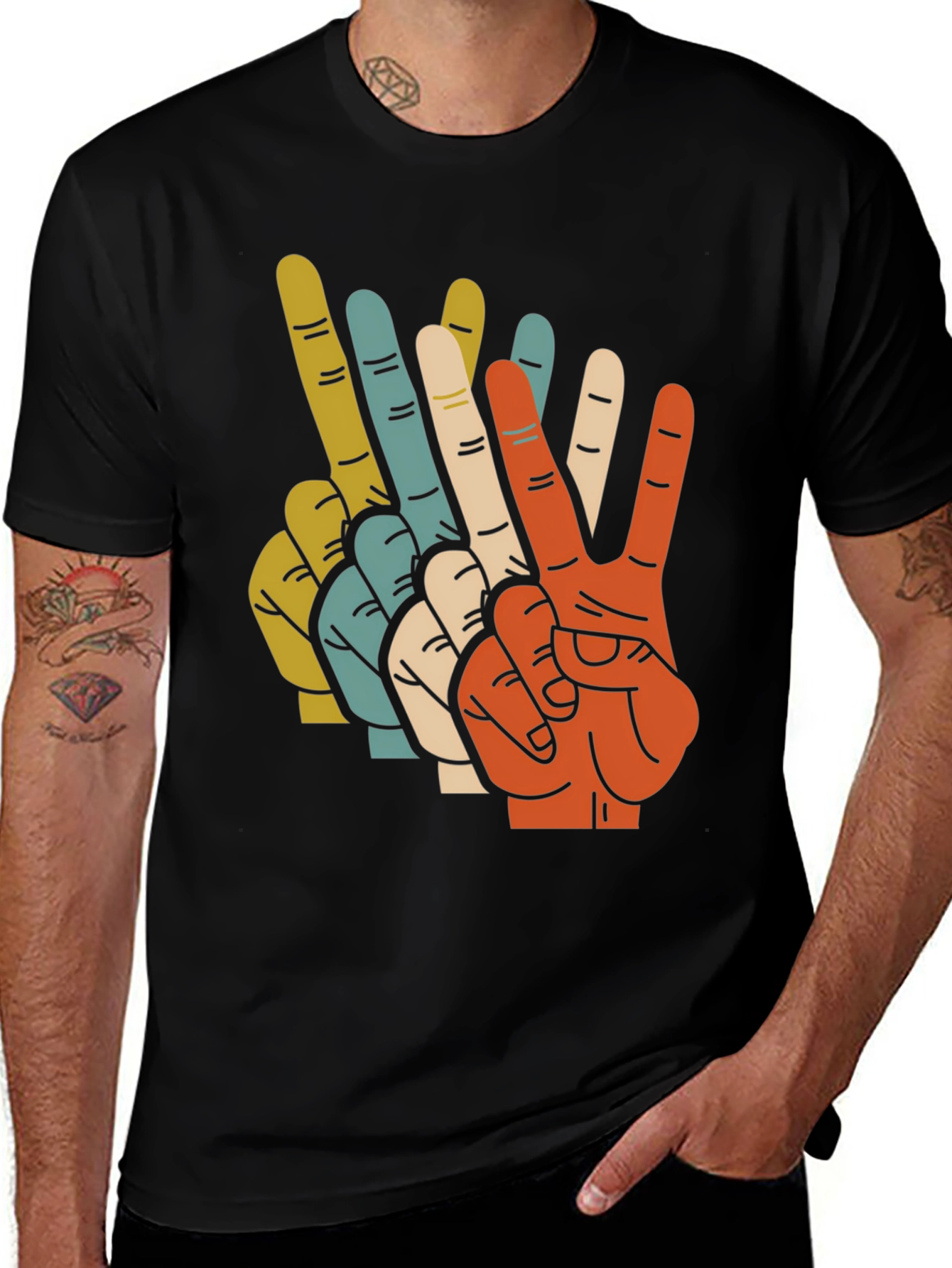 Variant 5 of Retro Peace Sign T-Shirt - Men's Graphic Tee