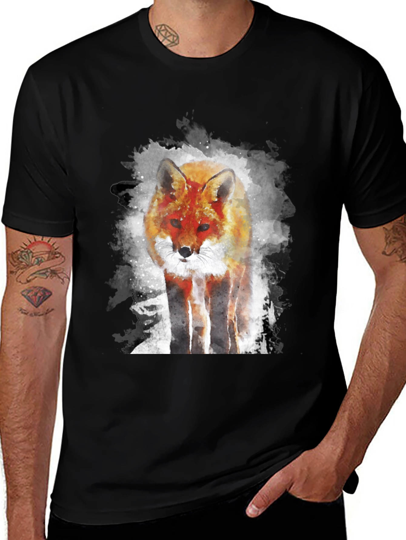 Variant 17 of Fox Watercolor Graphic T-Shirt