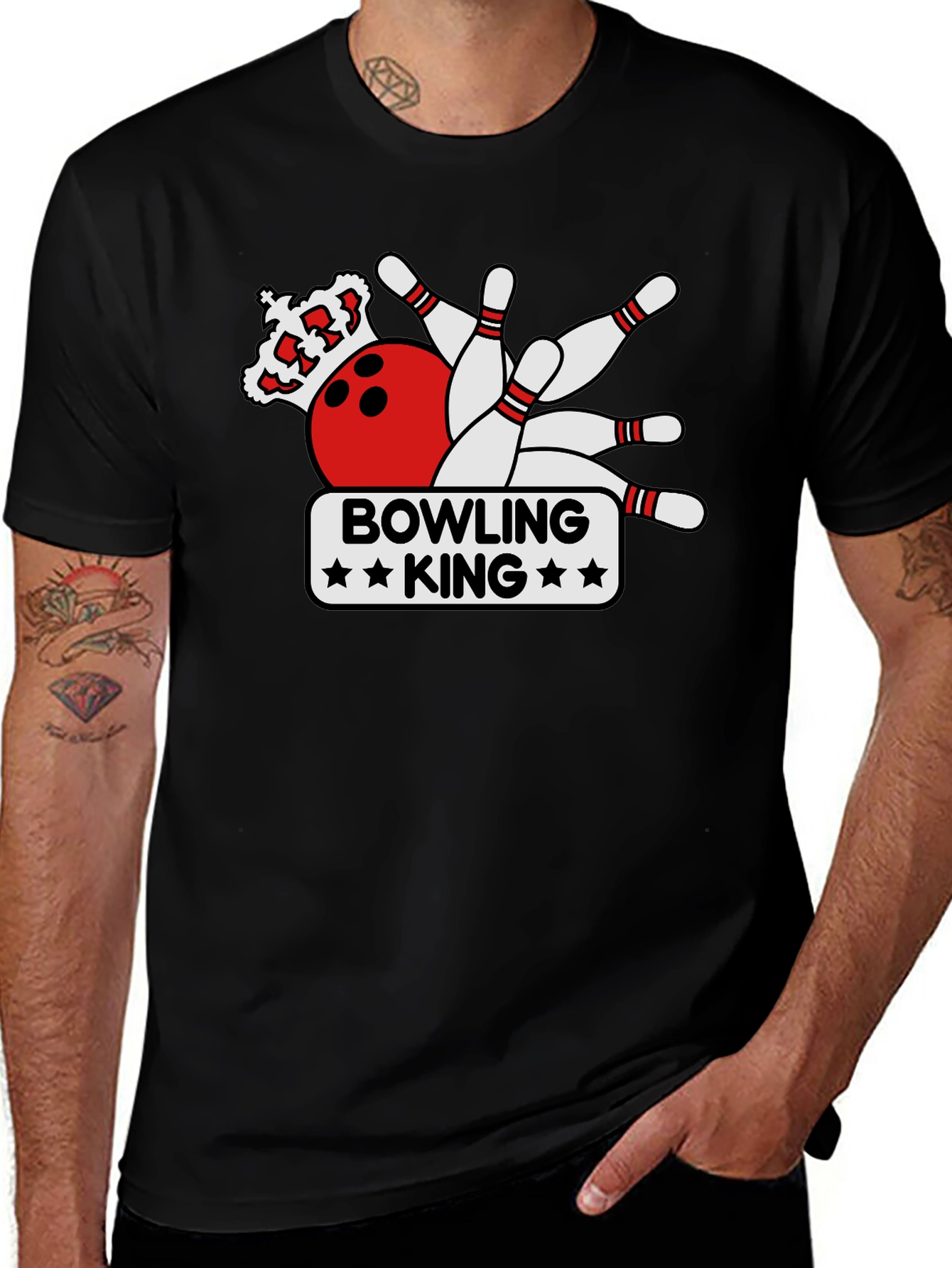 Variant 27 of Bowling King Graphic Tee - Strike Style!