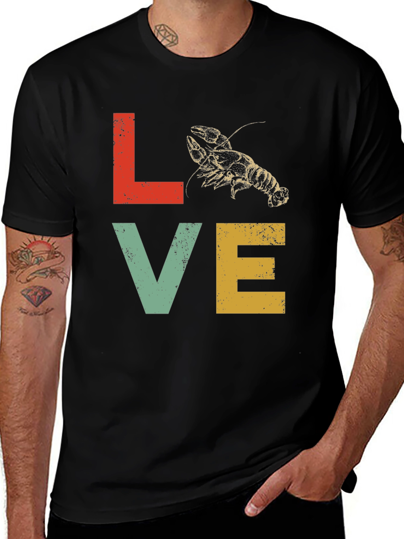 Love Lobster Retro Graphic T-Shirt
