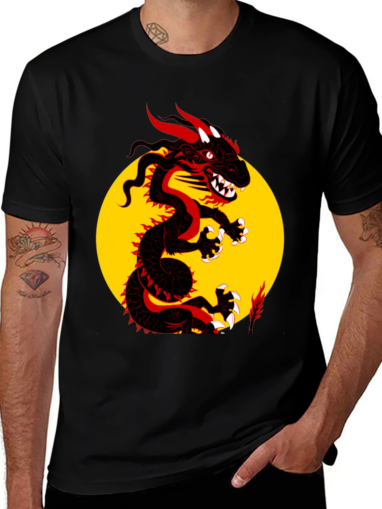 Variant 12 of Dragon Graphic Black T-Shirt