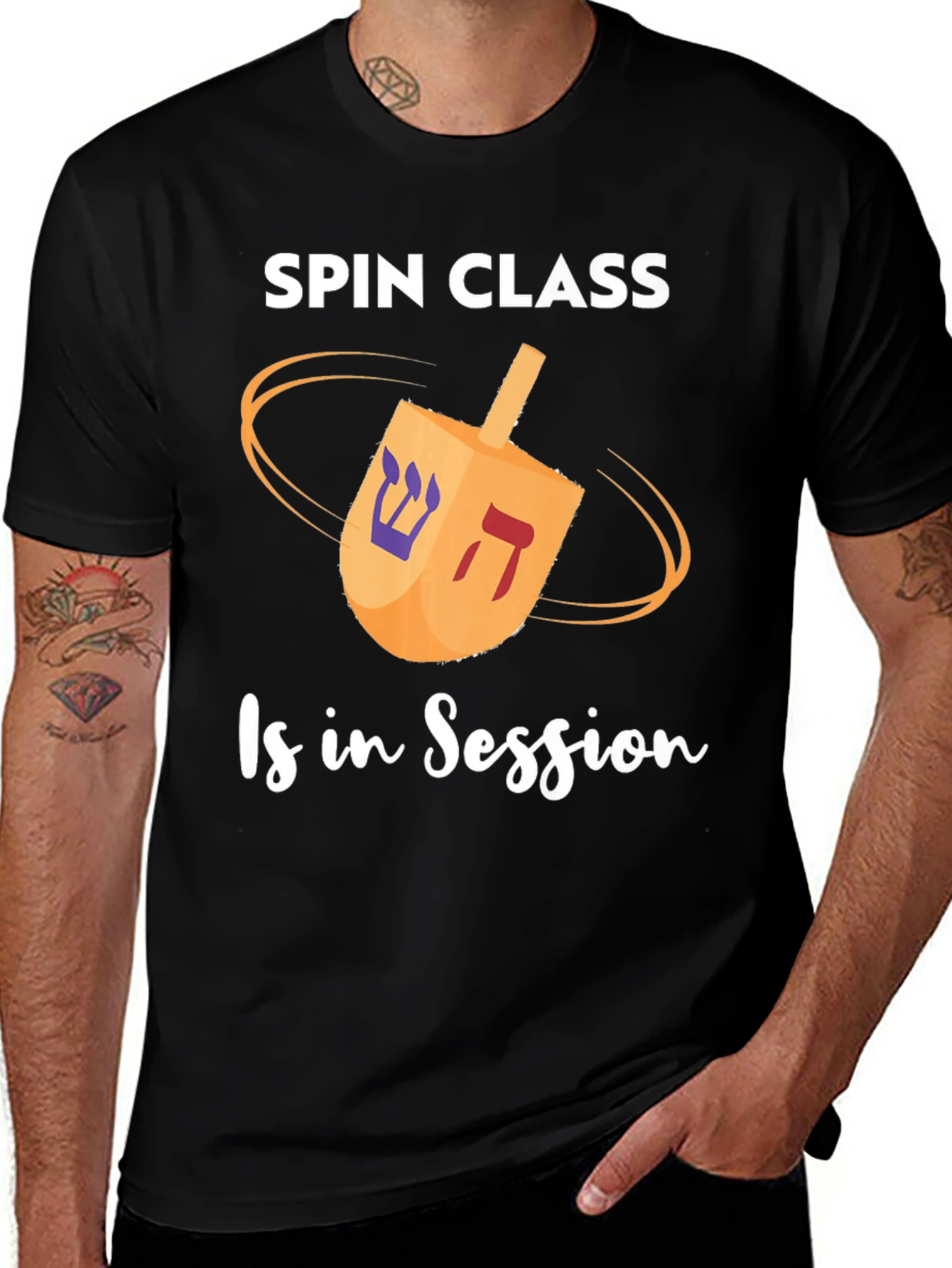Spin Class Is In Session Dreidel T-Shirt