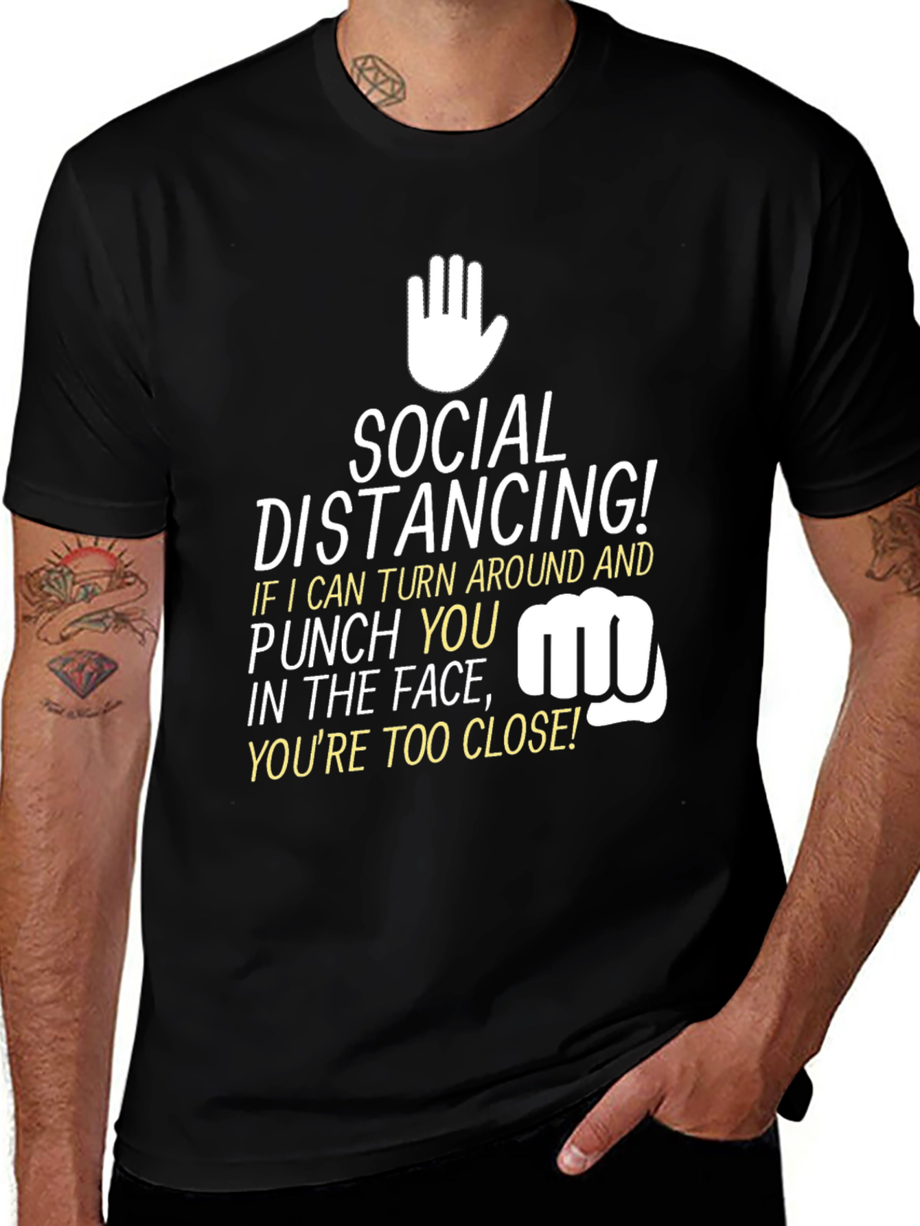 Variant 18 of Social Distancing Punch T-Shirt