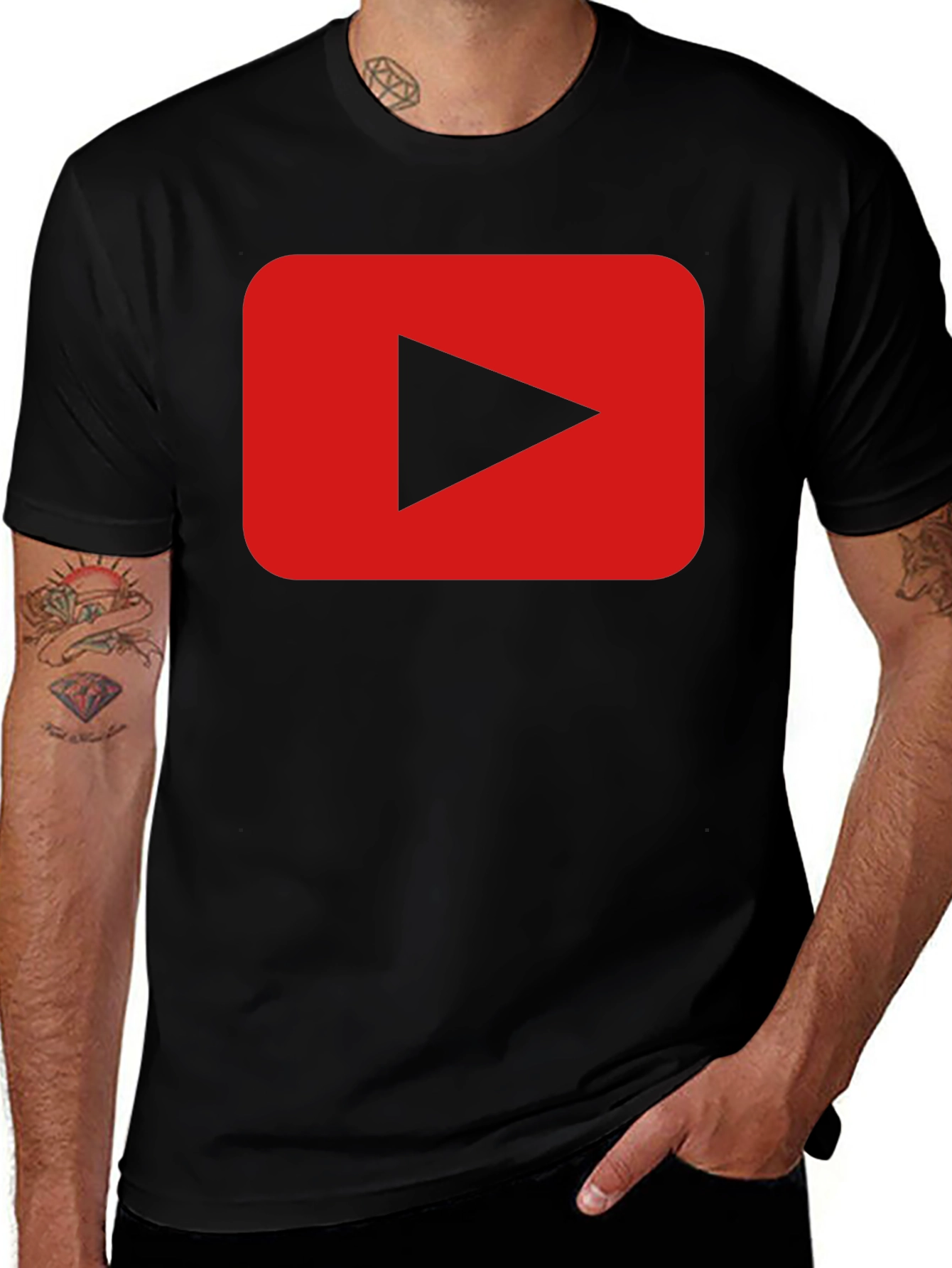 YouTube Logo Graphic Black T-Shirt