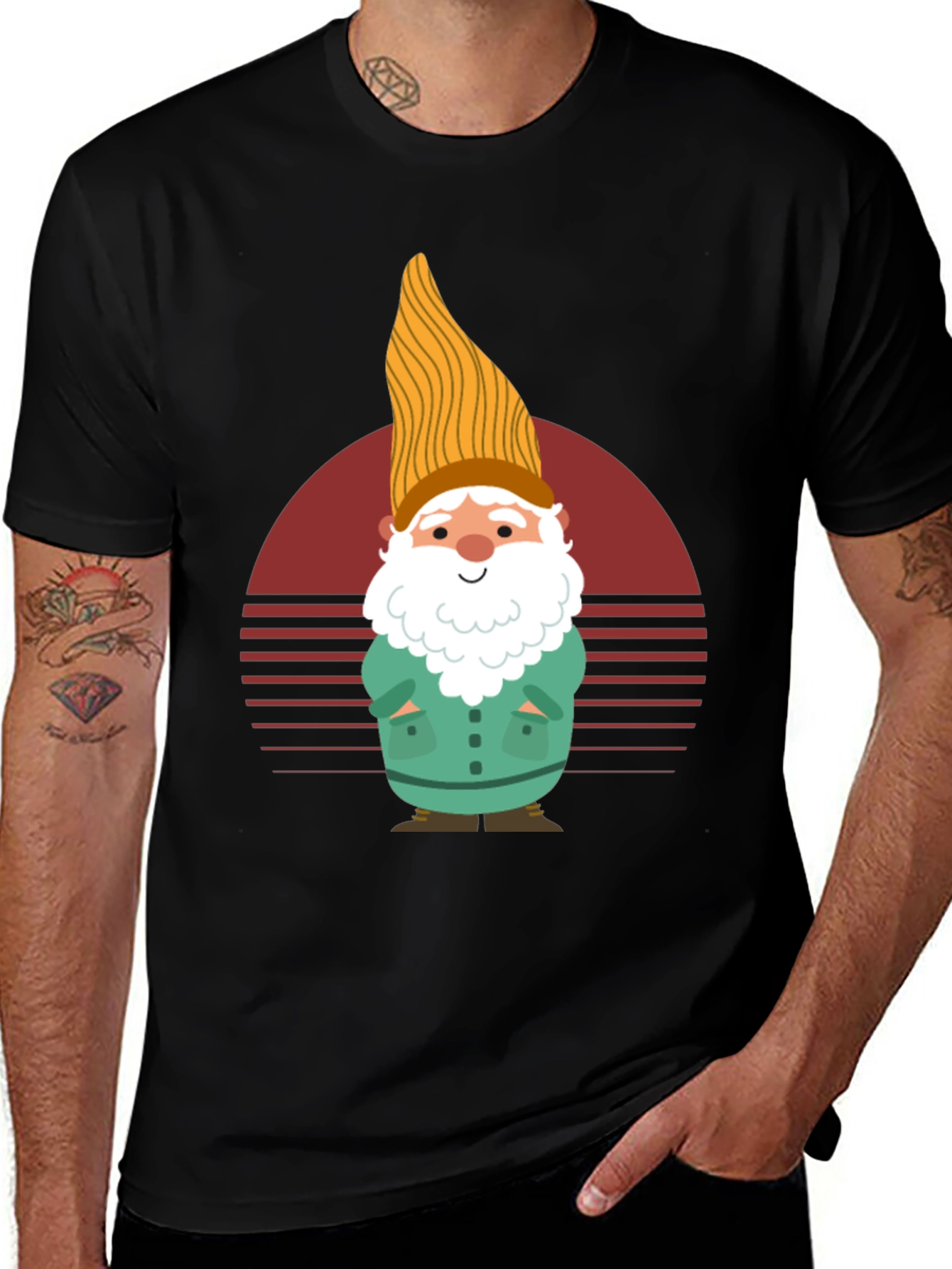 Variant 17 of Retro Gnome Graphic Tee - Funny Garden Lover Shirt