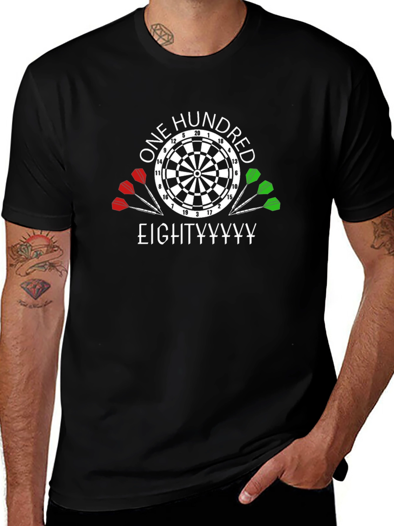 One Hundred Eighty T-Shirt - Dartboard Design