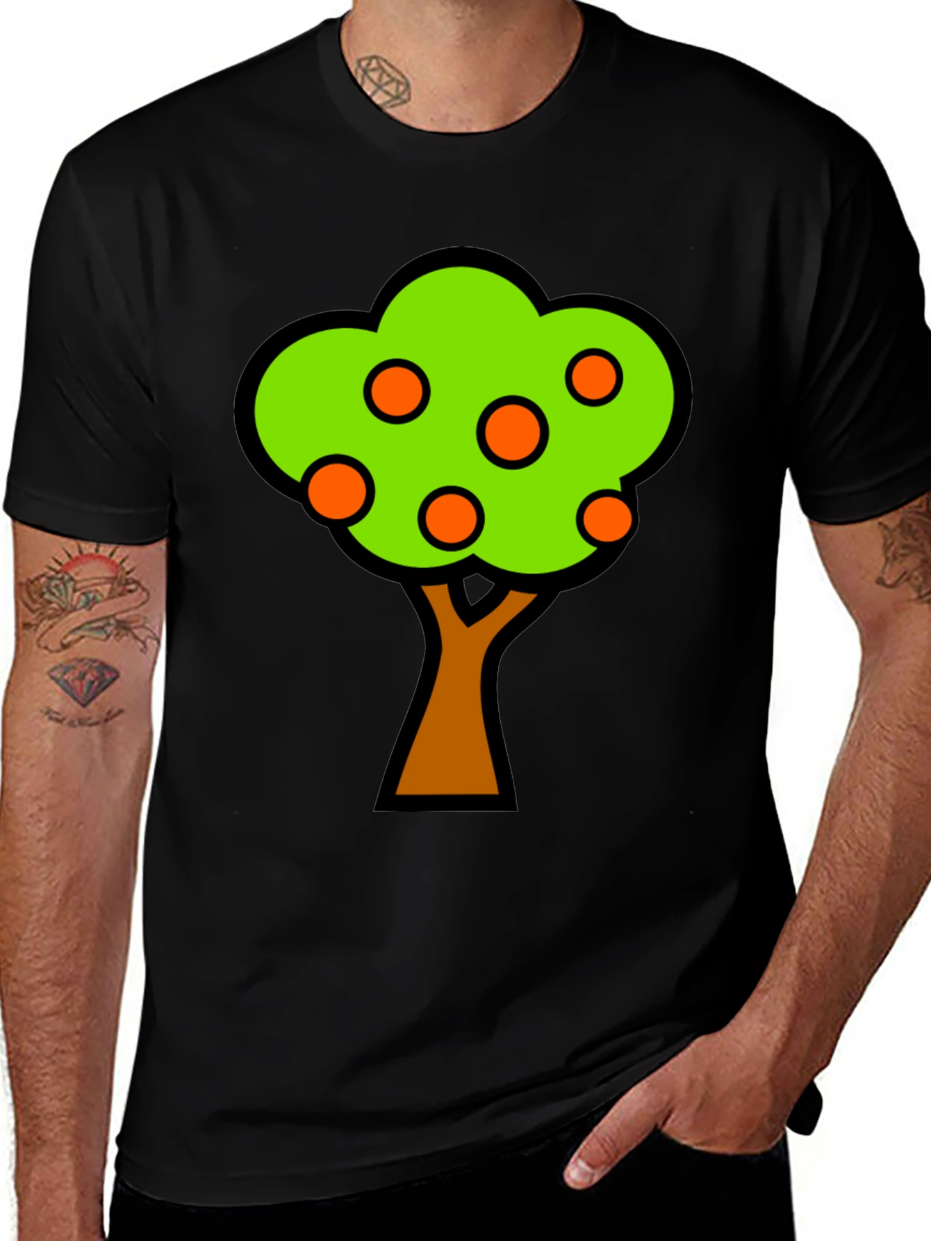Orange Tree Graphic Tee - Black