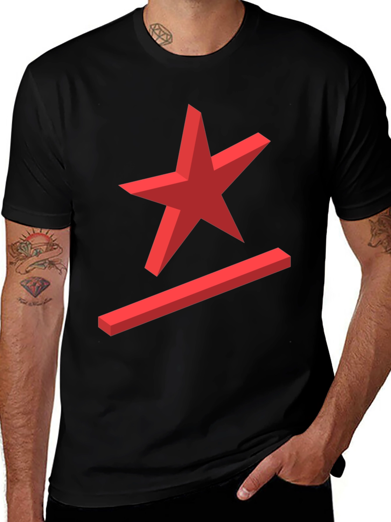 Variant 11 of Star Bar Graphic T-Shirt - Modern Minimalist Design