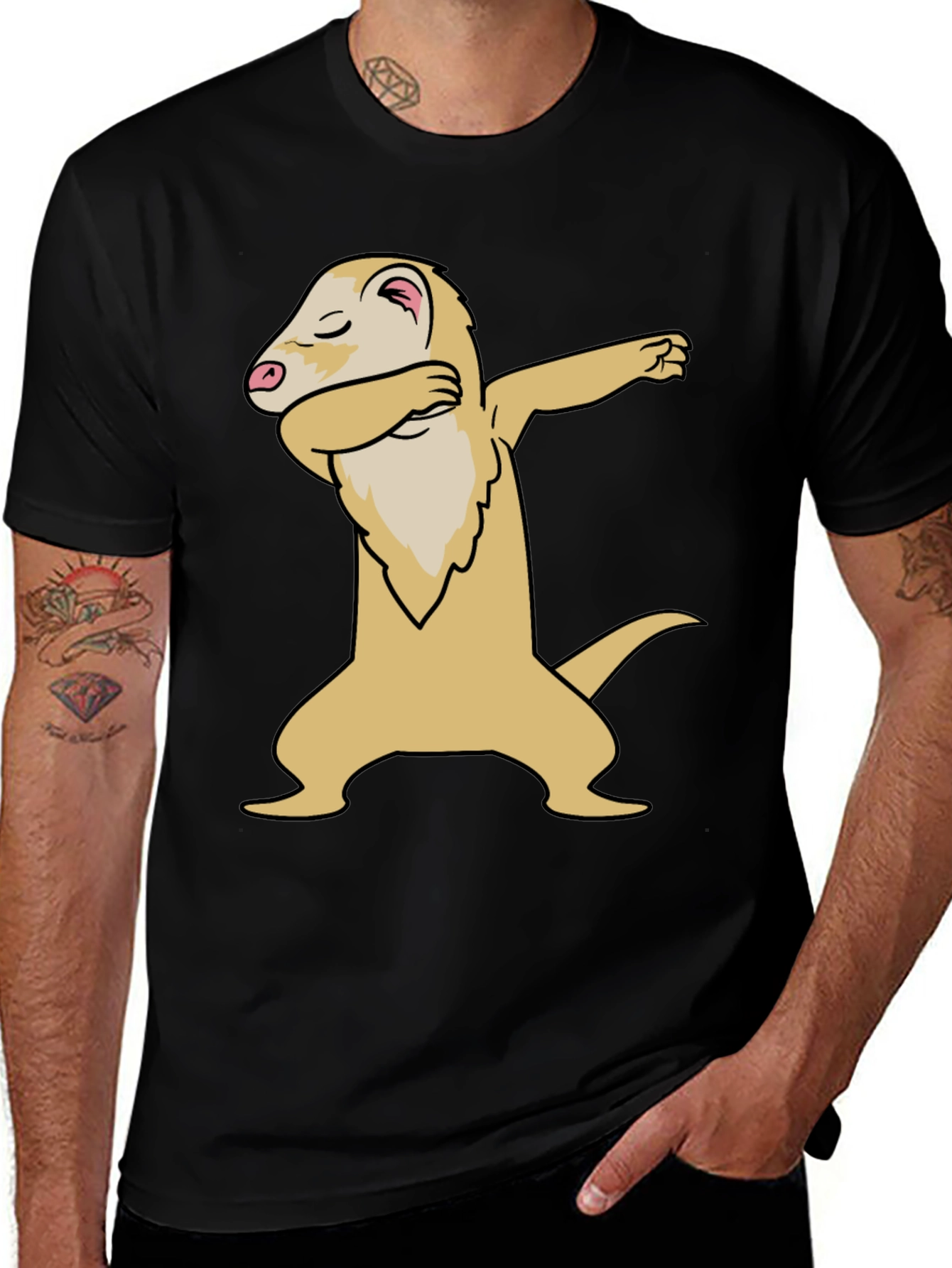 Variant 2 of Dabbing Ferret Graphic T-Shirt - Cool Animal Tee