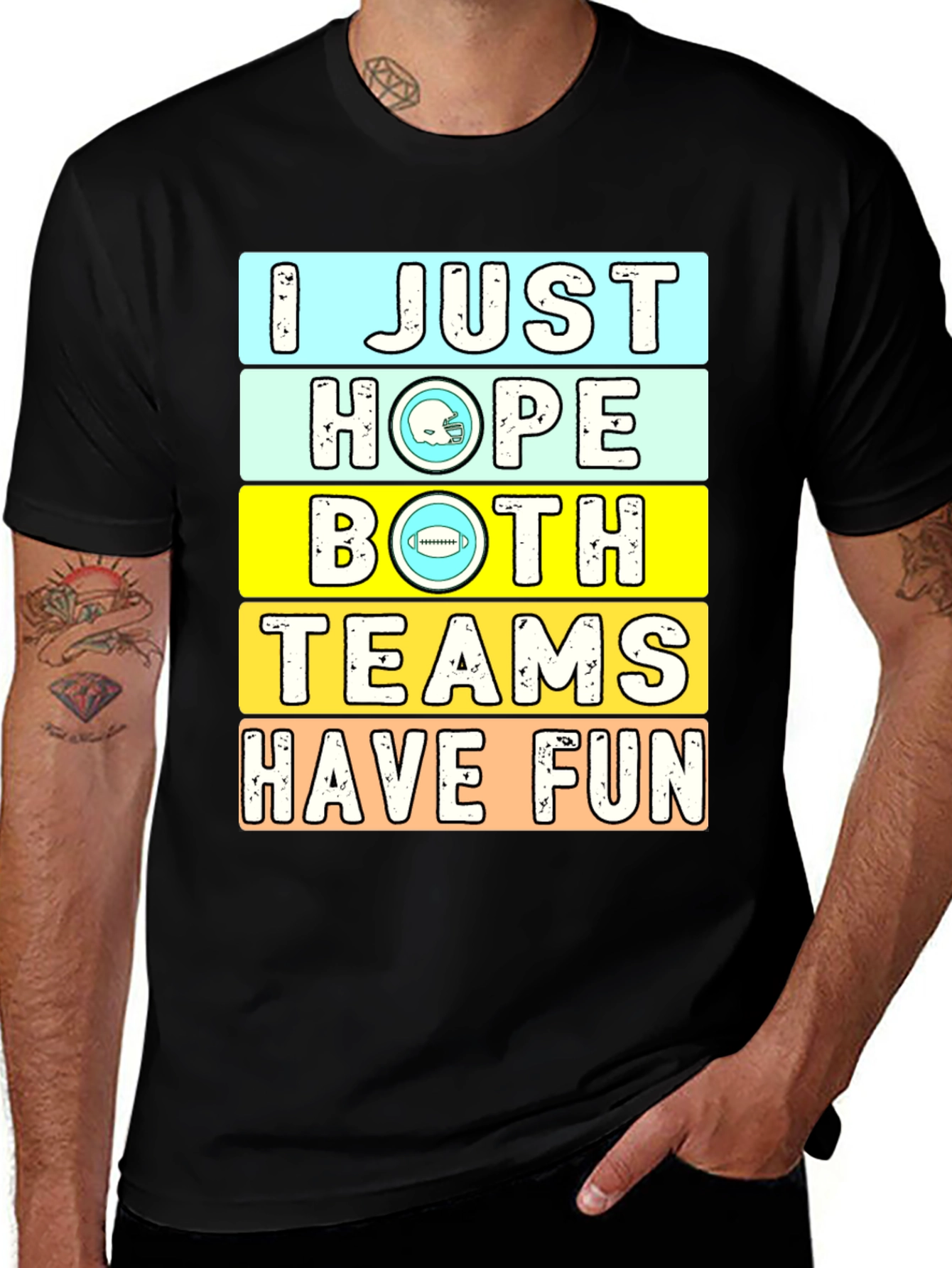 Variant 5 of Funny Football Fan T-Shirt - I Just Hope Both Teams Have Fun