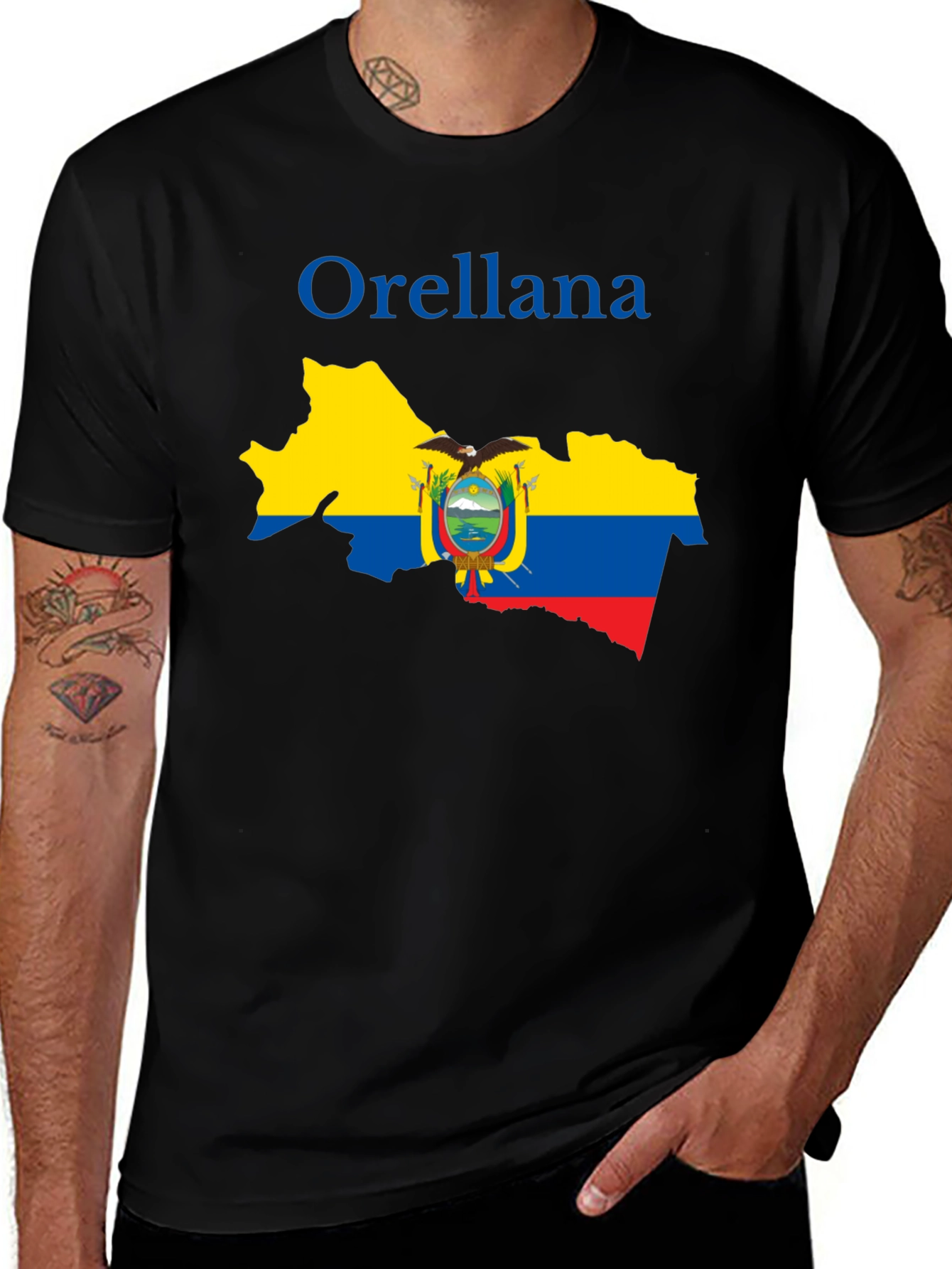 Orellana Ecuador Map Graphic Tee - Black