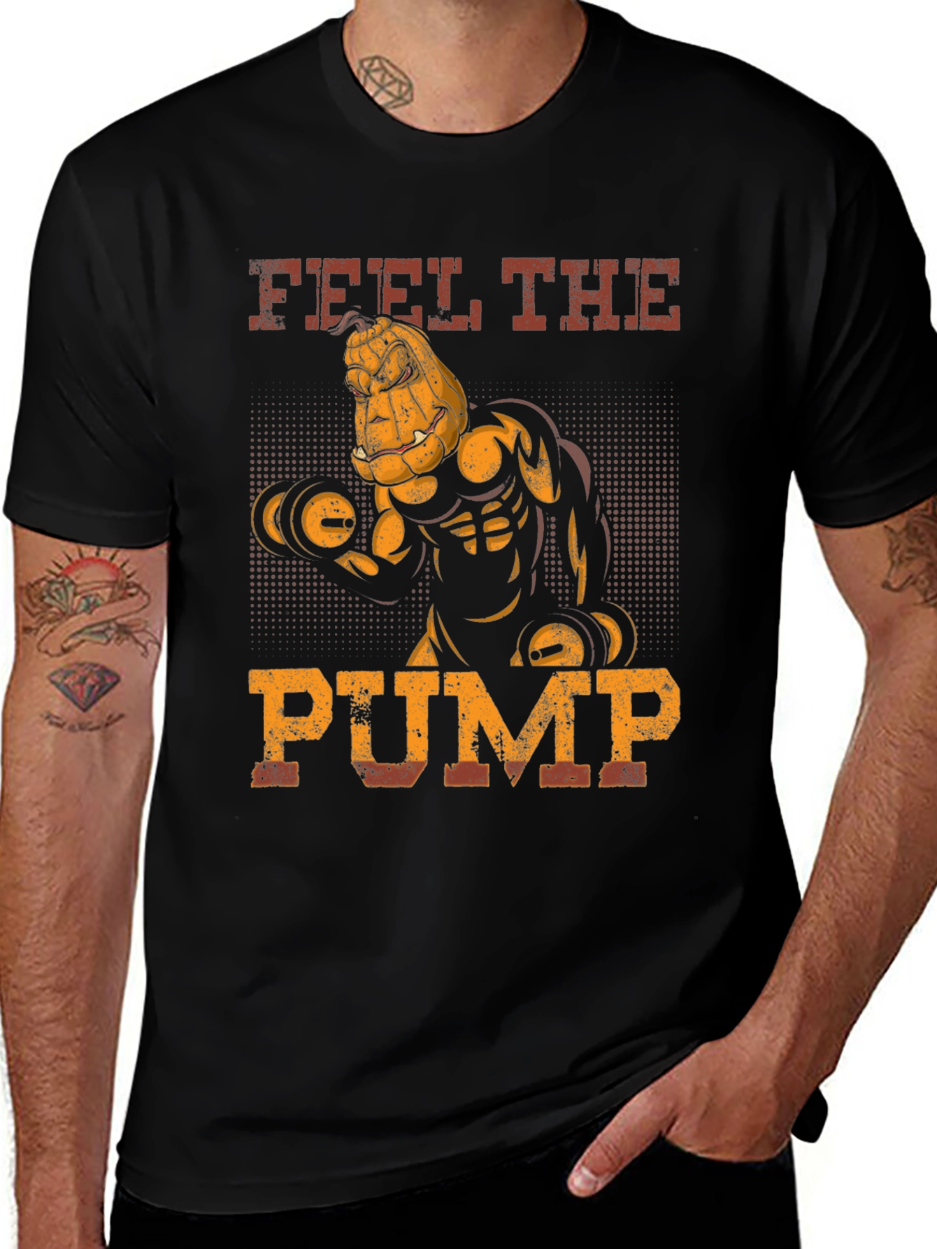 Variant 16 of Feel the Pump Halloween Pumpkin Gym T-Shirt
