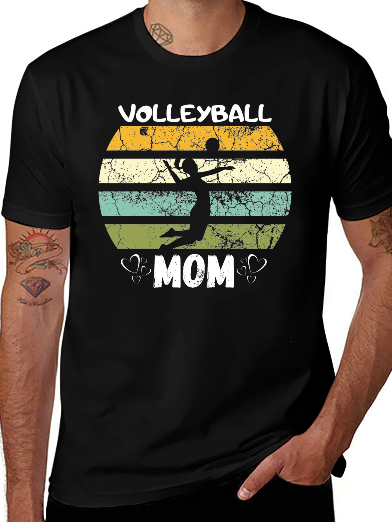 Volleyball Mom Graphic Tee - Black