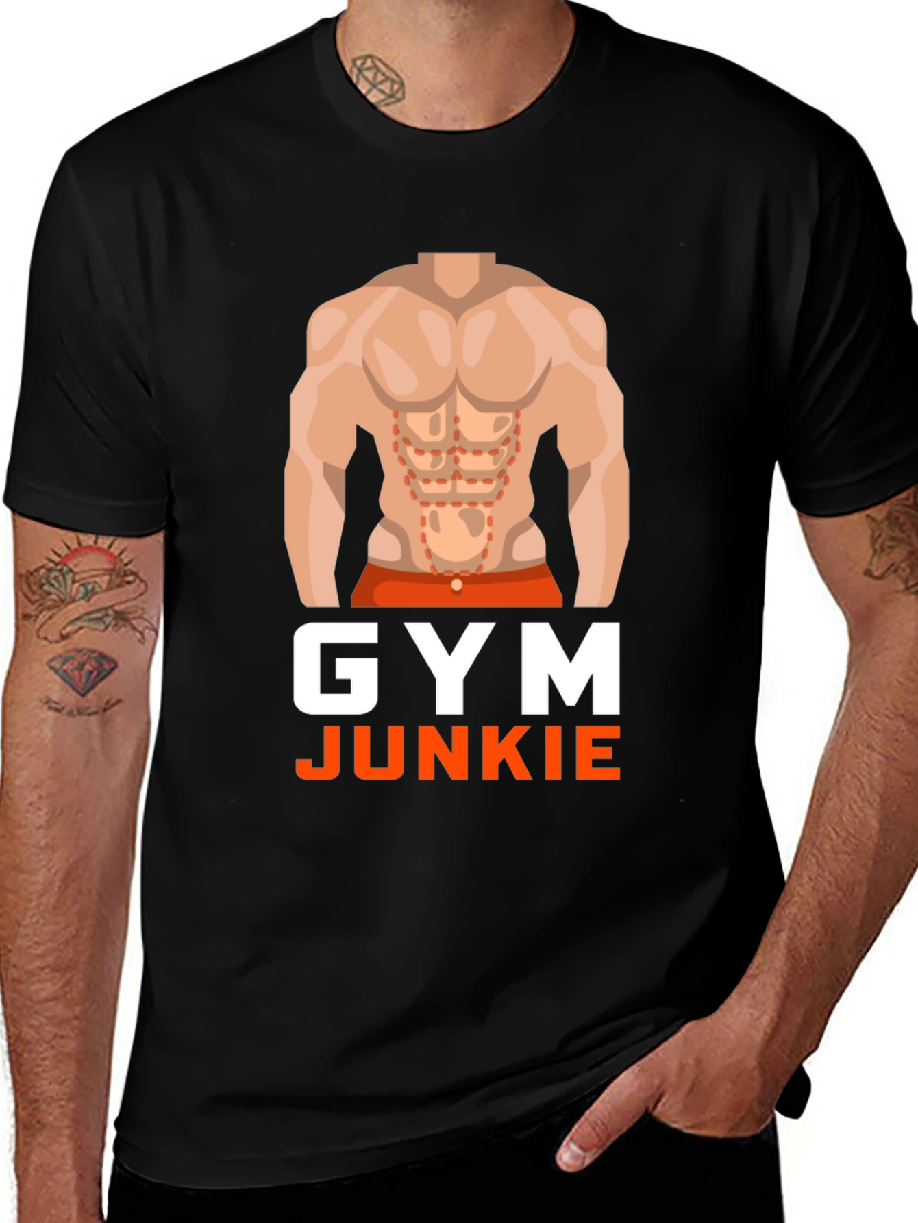 Variant 12 of Gym Junkie Graphic T-Shirt Fitness Workout Tee