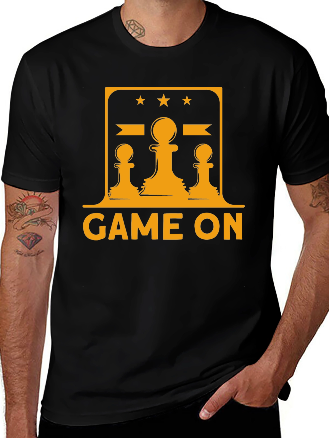 Variant 25 of Game On Chess T-Shirt - Black Graphic Tee