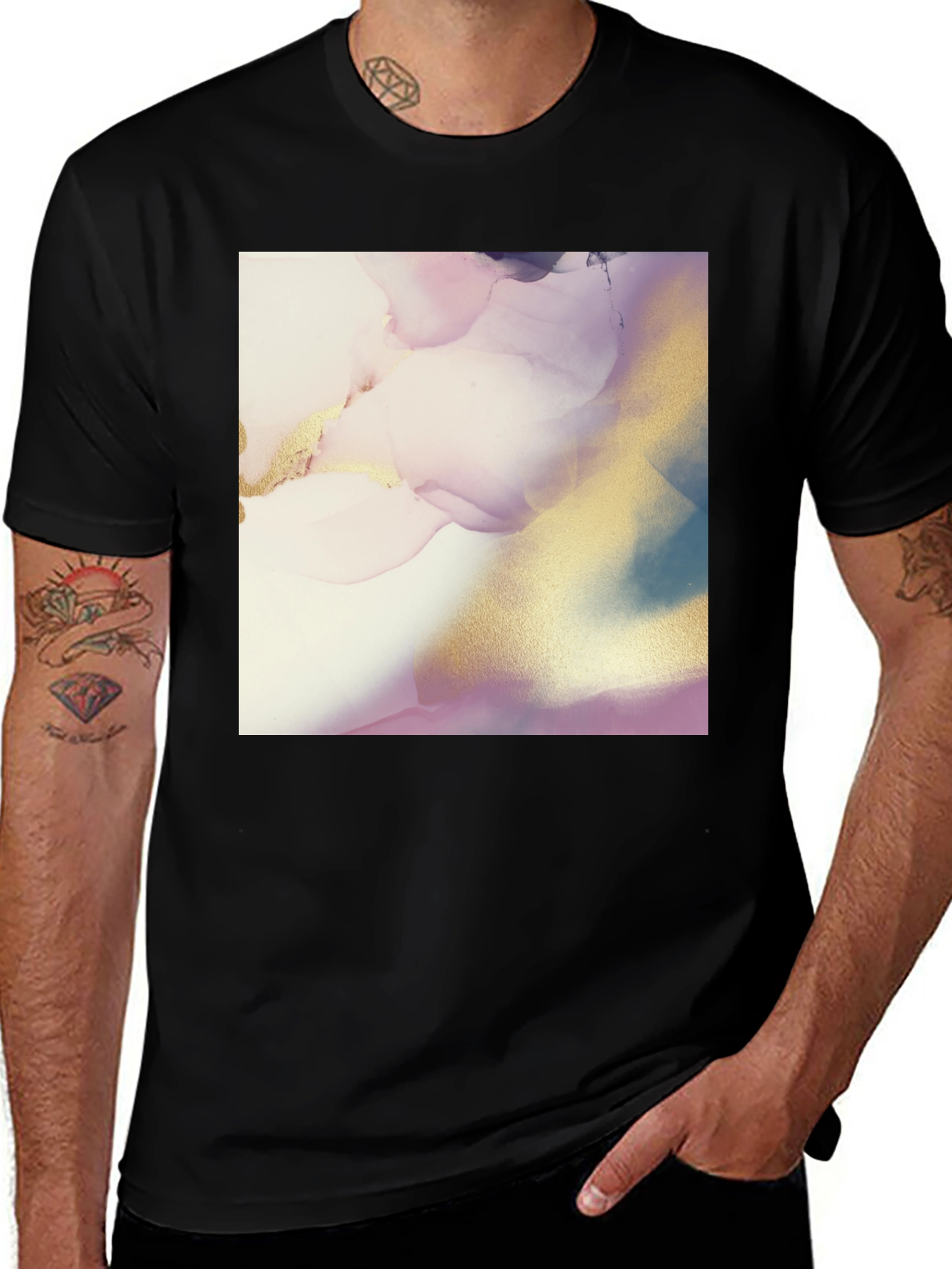 Variant 7 of Abstract Art Print Black T-Shirt for Men