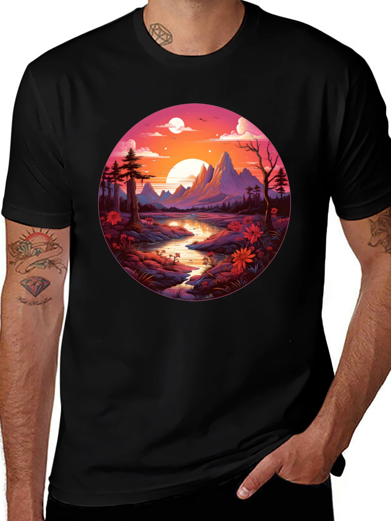 Variant 7 of Nature's Sunset Graphic T-Shirt
