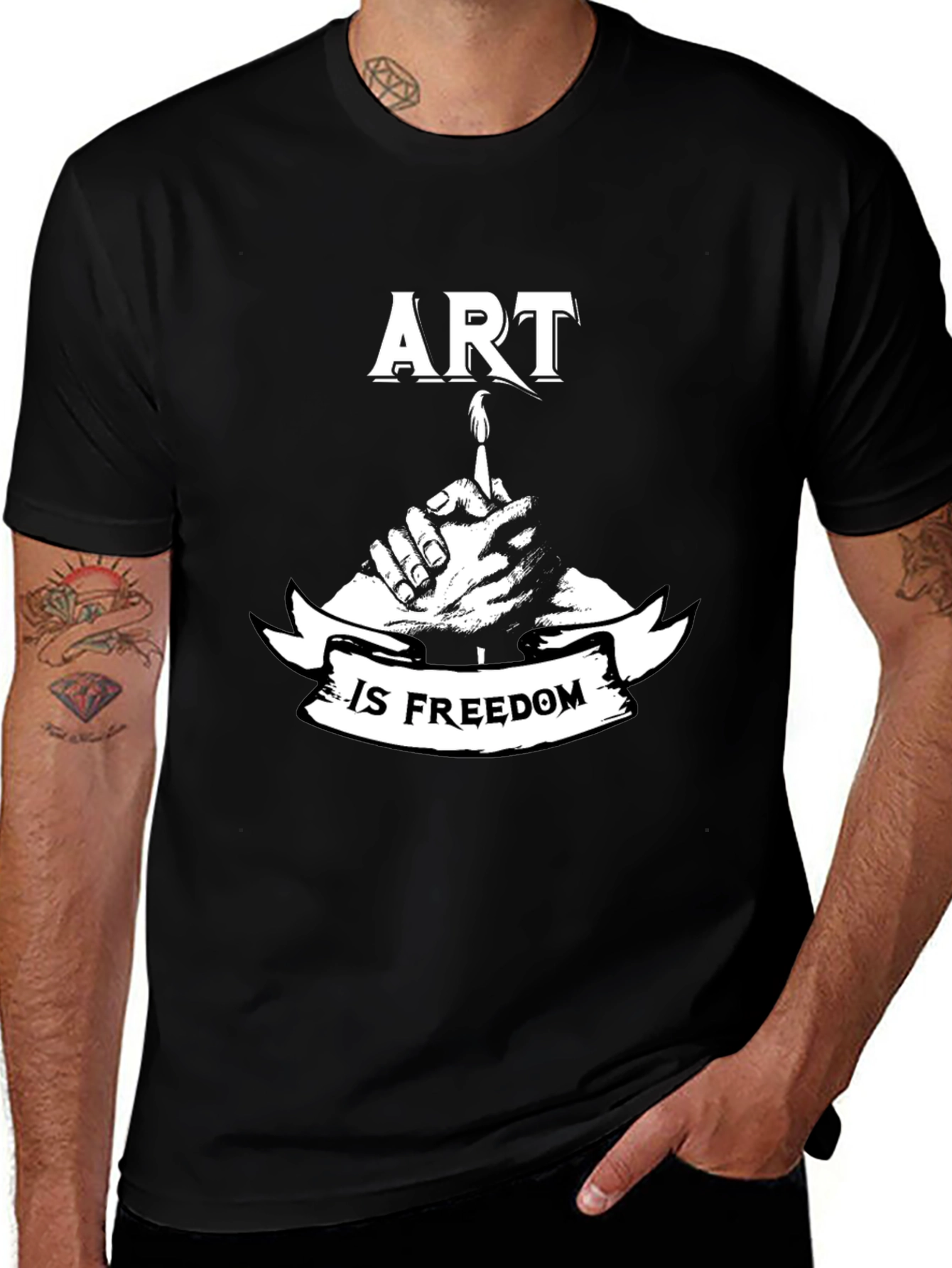 Variant 5 of Art is Freedom Black T-Shirt - Creative Expression