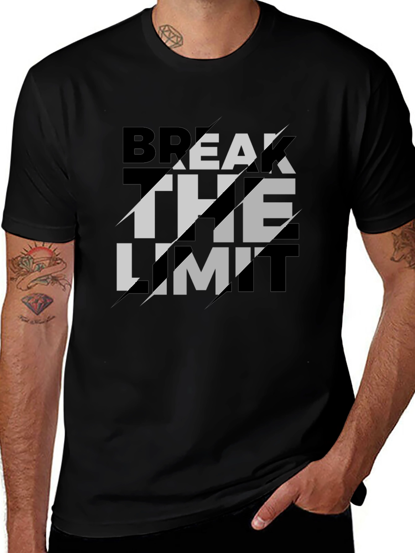 Variant 23 of Break The Limit Graphic Black T-Shirt