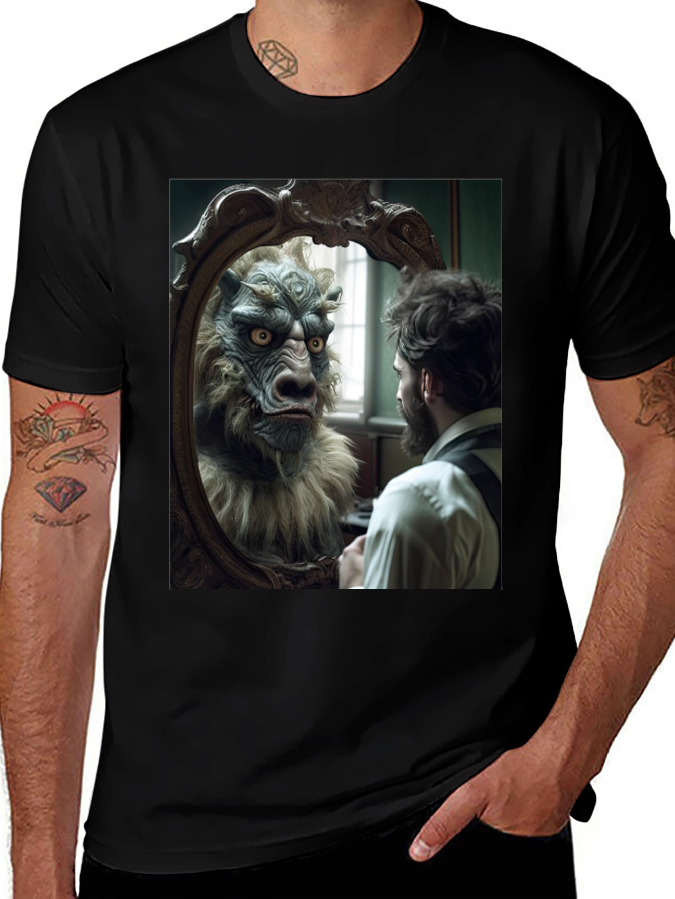 Variant 11 of Mirror Monster T-Shirt - Creepy Creature Tee