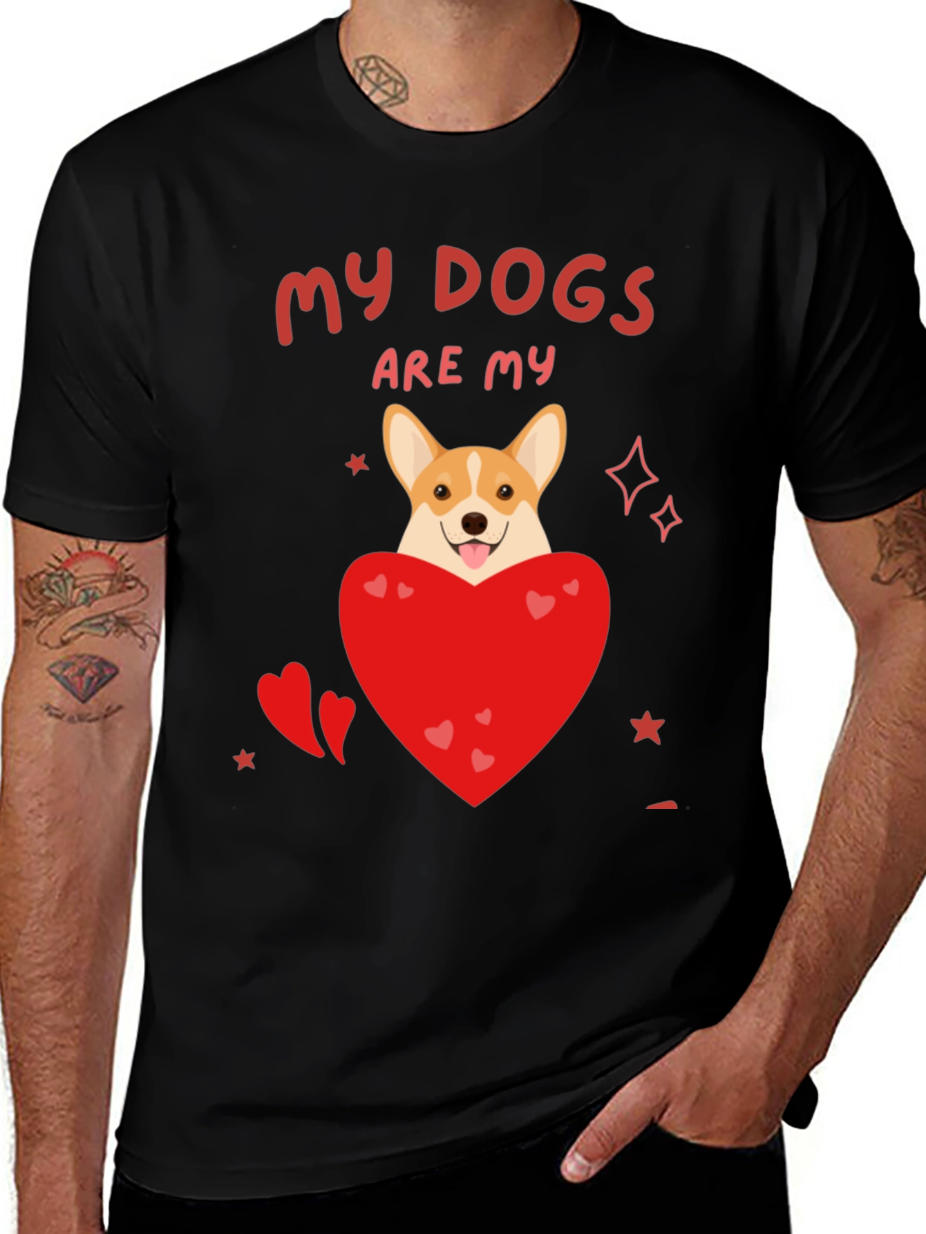 Black My Dogs Are My Valentines T-Shirt main image