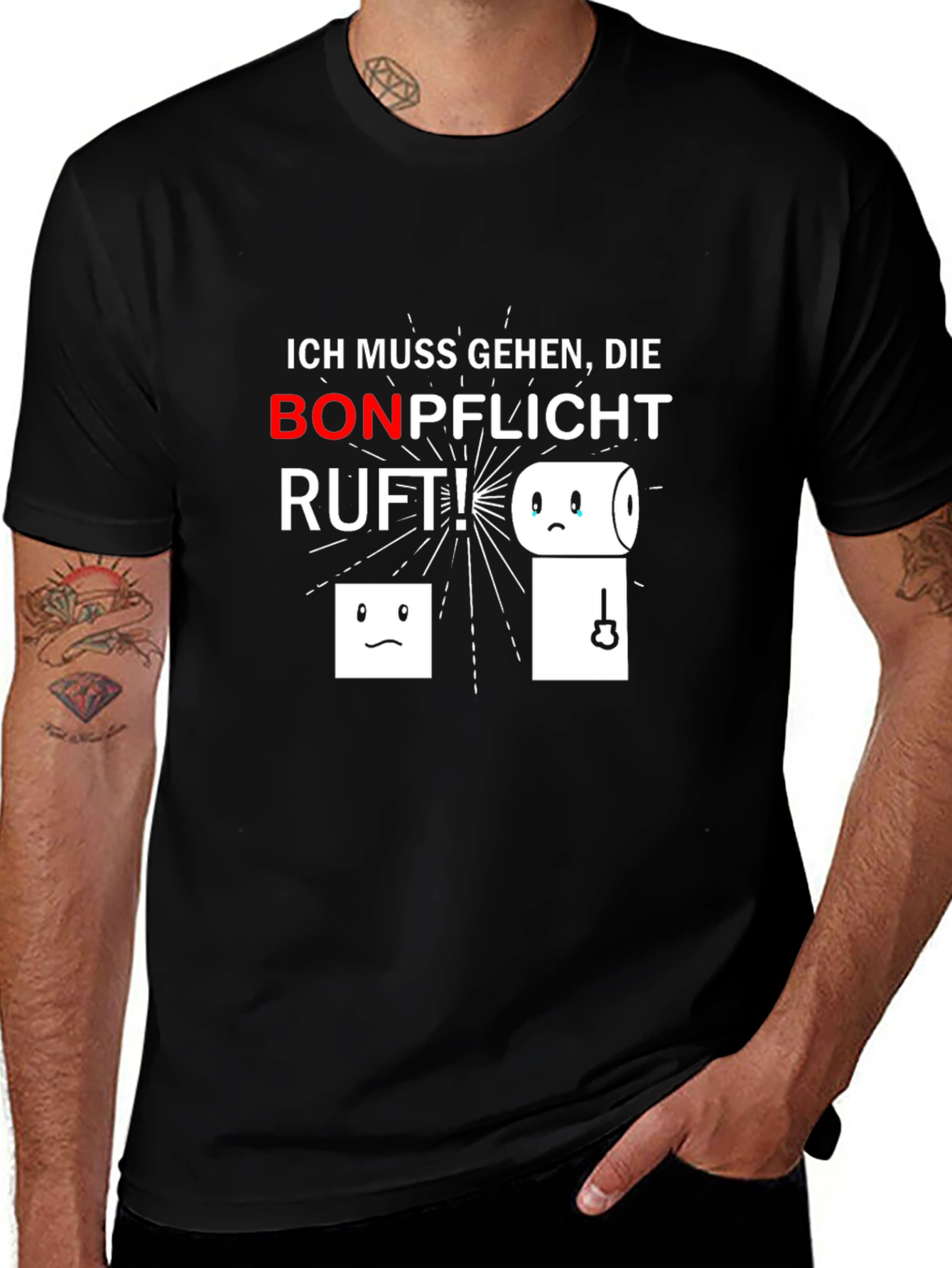 Variant 7 of Ich Muss Gehen T-Shirt Funny Toilet Paper Design
