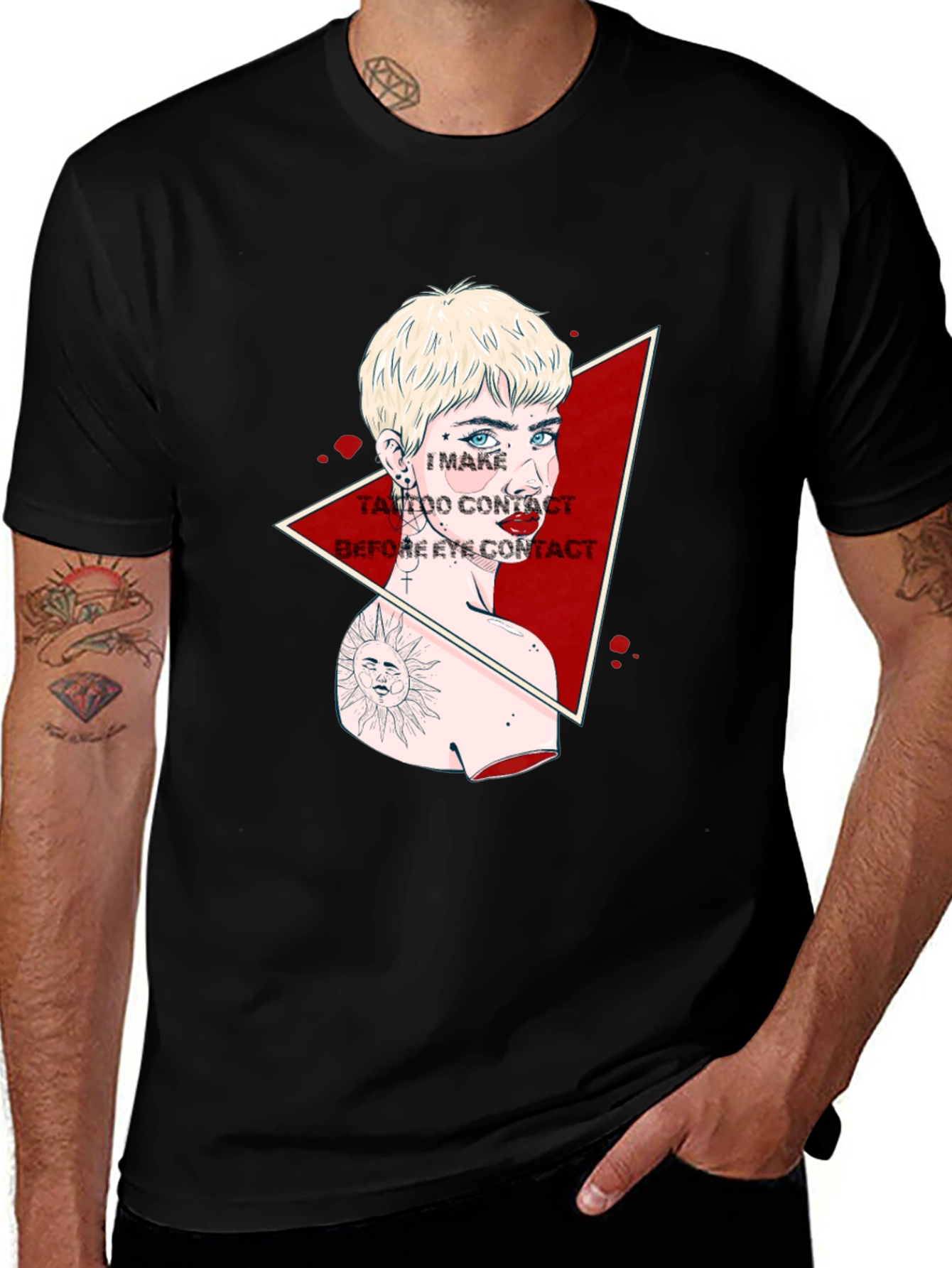 Variant 25 of Edgy Graphic Print Tee - Tattoo Contact