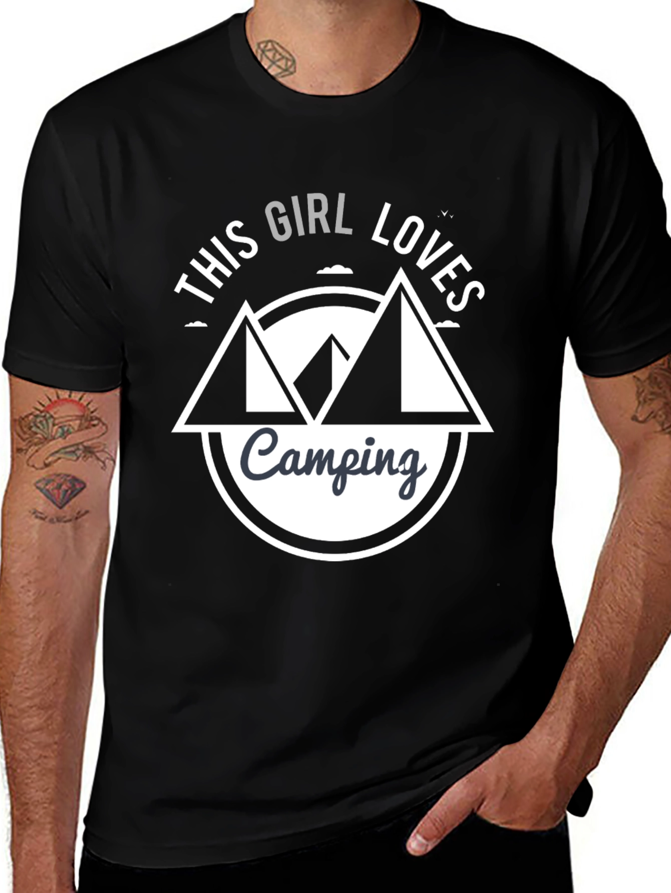 Variant 30 of Camping Lover Graphic Tee - This Girl Loves Camping