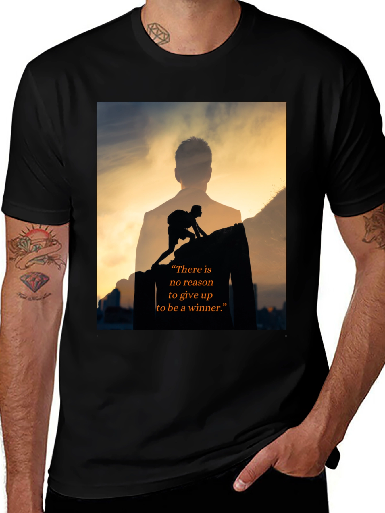 Variant 4 of Motivational "Be A Winner" Black T-Shirt