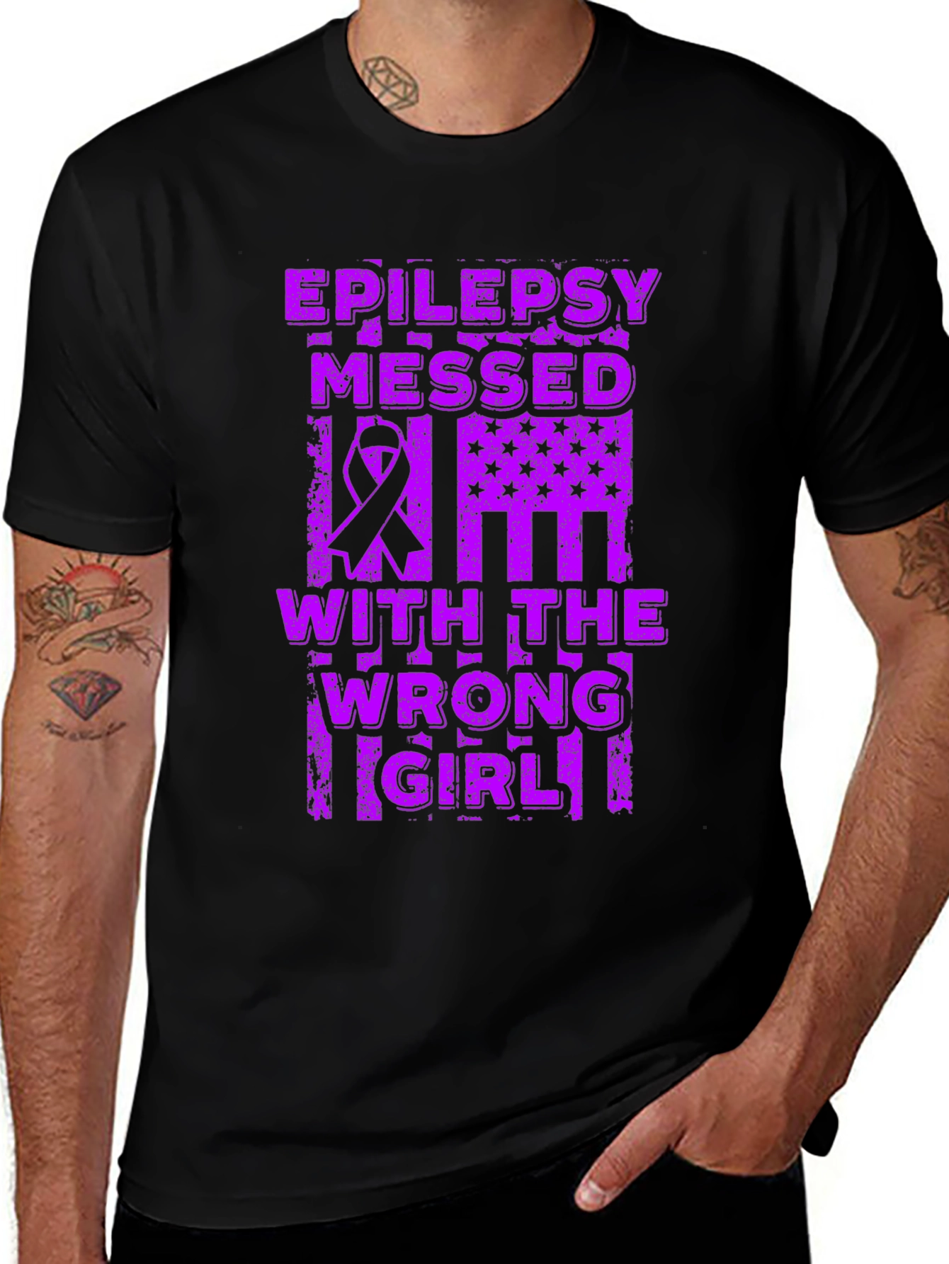 Epilepsy Messed With The Wrong Girl Awareness T-Shirt