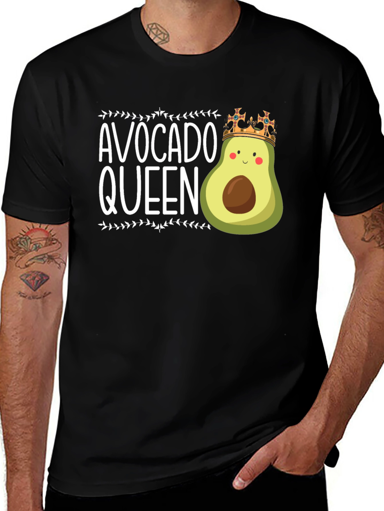 Variant 19 of Avocado Queen Black T-Shirt