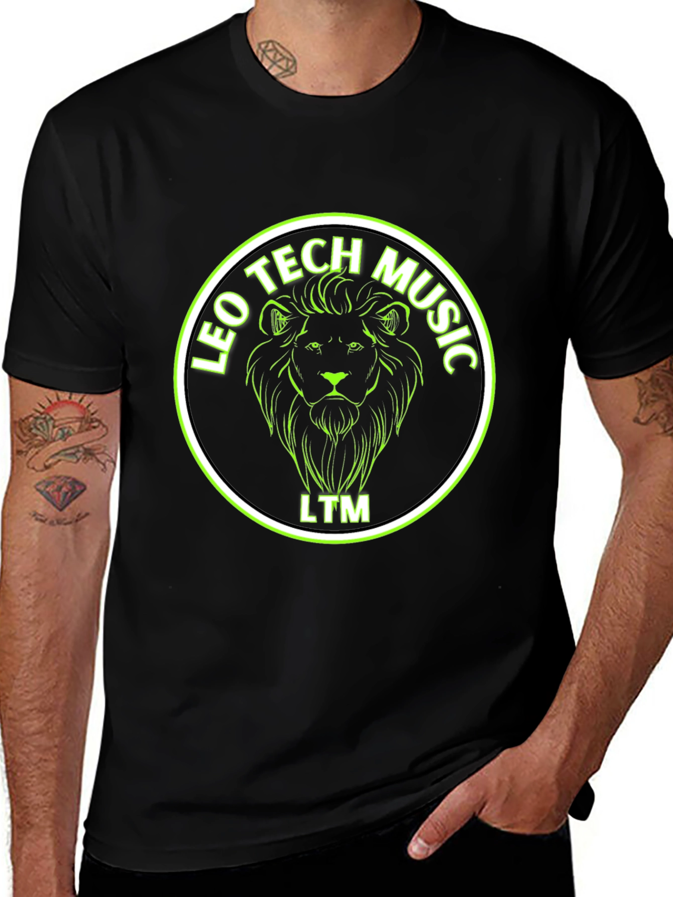 Leo Tech Music LTM Lion Graphic Tee - Black