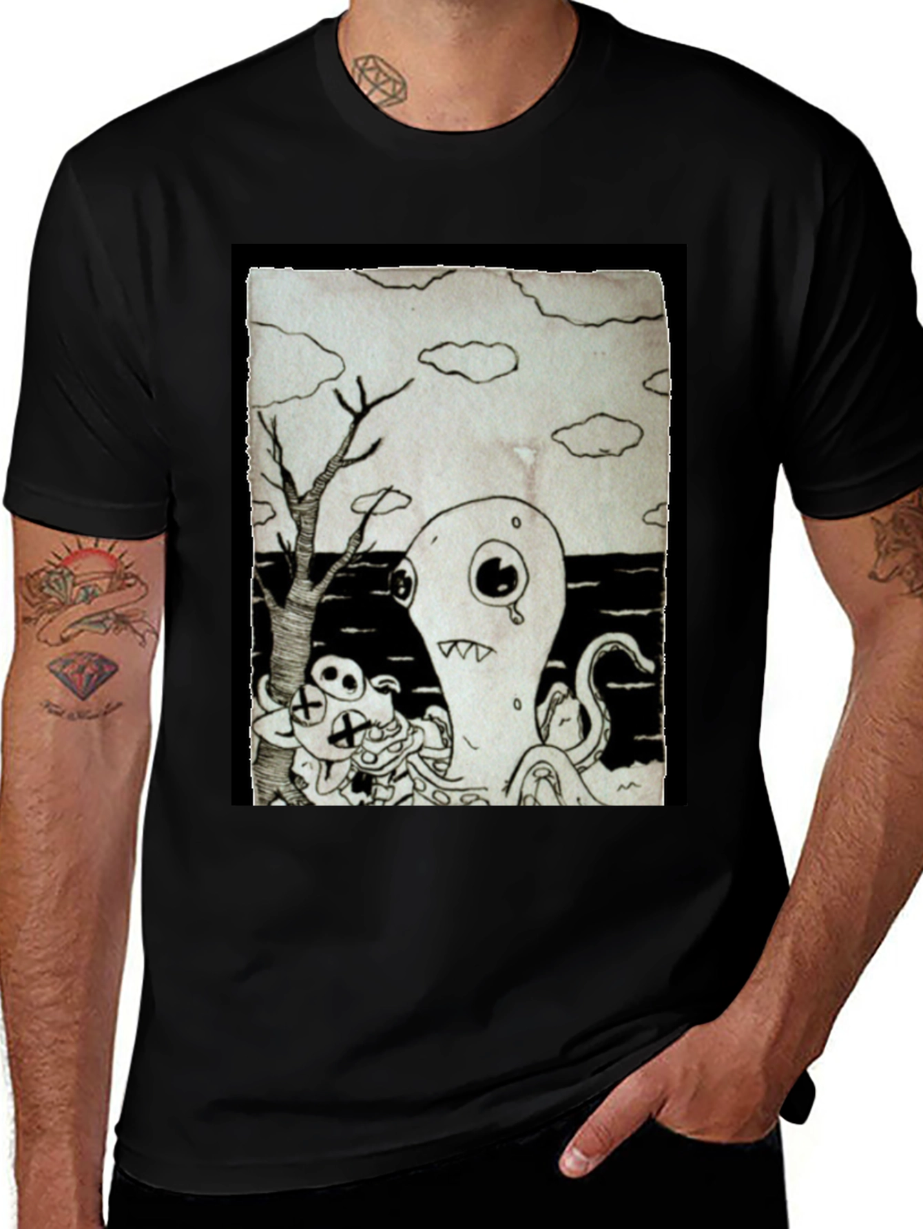 Variant 23 of Unique Black T-Shirt with Graphic Print