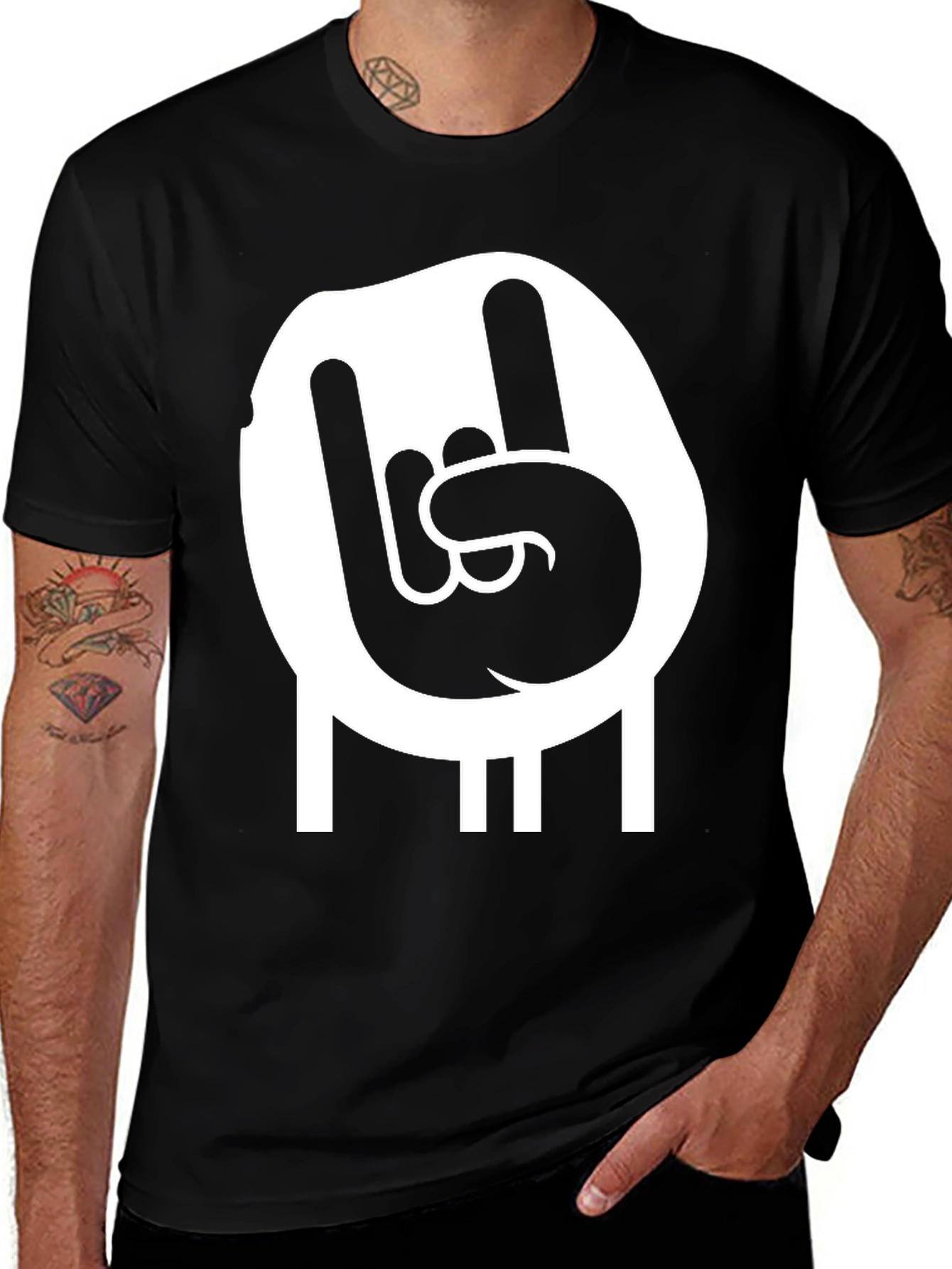 Variant 14 of Rock On Black T-Shirt